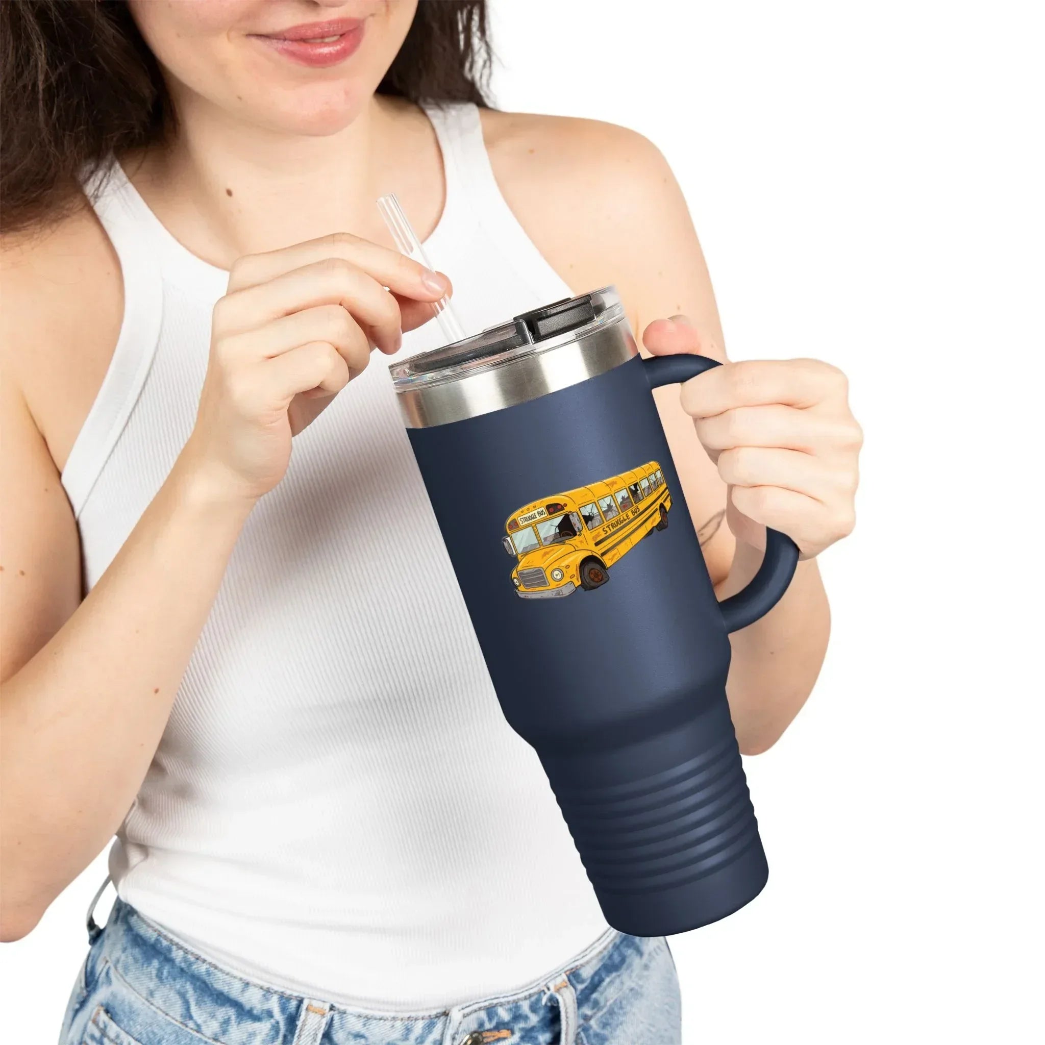 The Struggle Bus 40oz Tumbler – All Aboard the Struggle Express! Funny Gift for Coworkers, Friends, and Spicy disasters Who Can't Even - 2SB Snark Shop