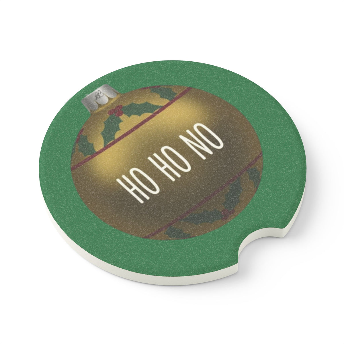 Ho Ho No Christmas Car Coaster | Funny Sarcastic Holiday Car Cup Holder Coaster
