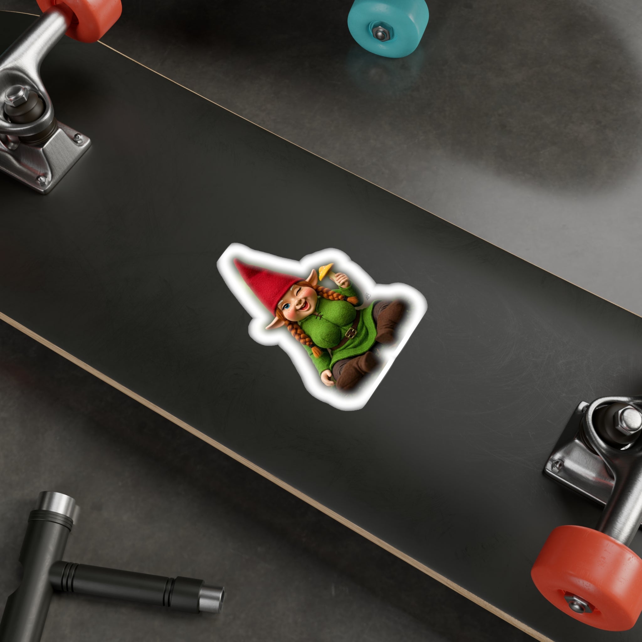 Winking Mushroom Gnome Kiss-Cut Vinyl Decal