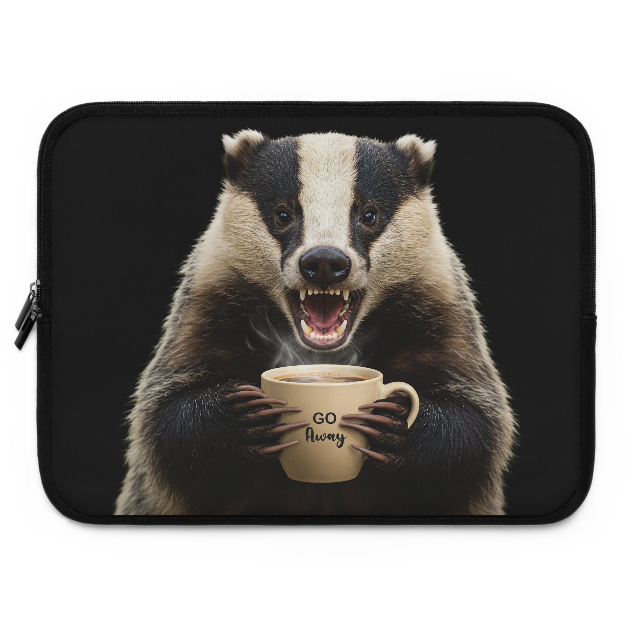 "Go Away Badger – Laptop Sleeve for the Socially Allergic"