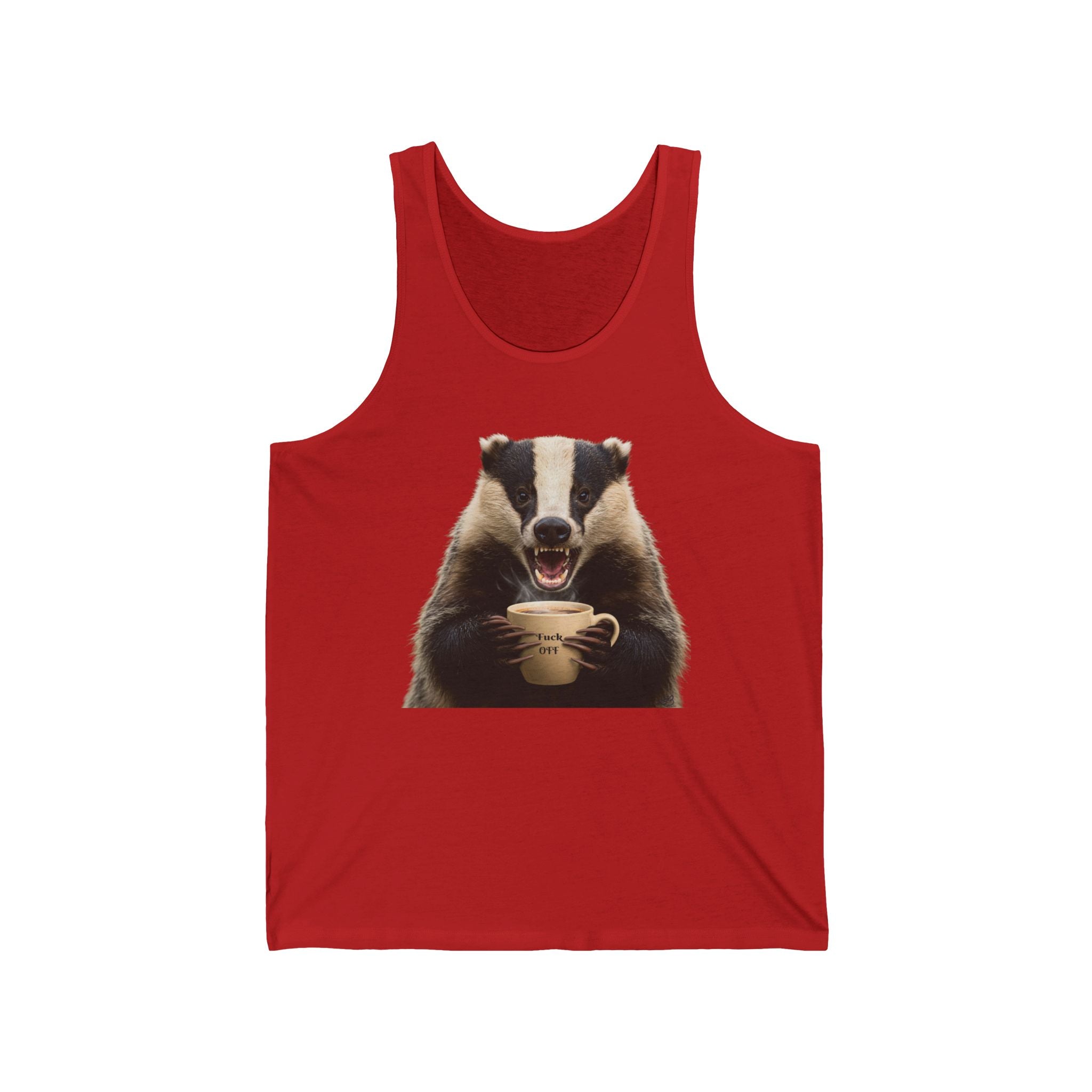 Sleep Tank Top - 'Fuck Off' Angry Badger Tank - Funny Gift for Mornings