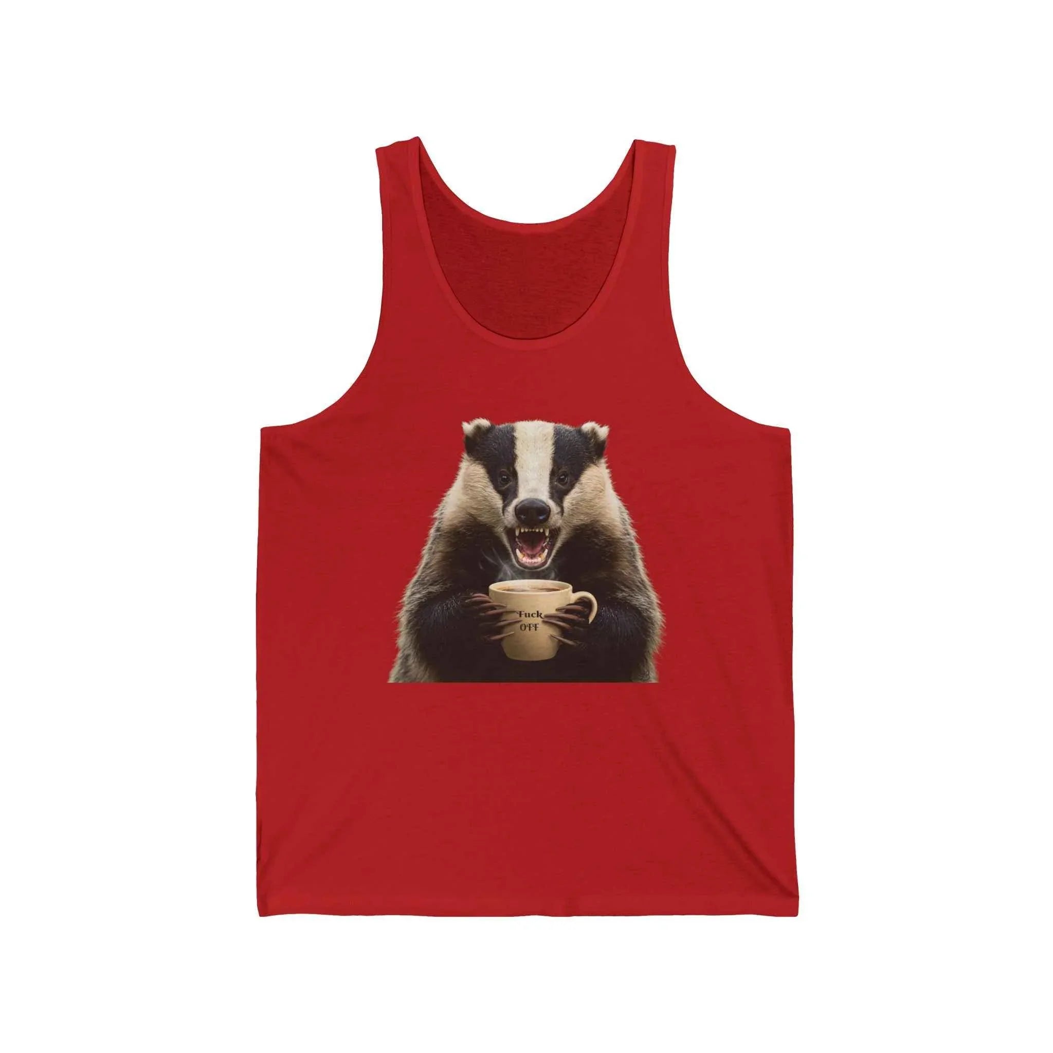 Sleep Tank Top - Funny Sleep Tank Top Featuring 'Fuck Off' Angry Badger - Perfect Morning Gift - 2SB Snark Shop