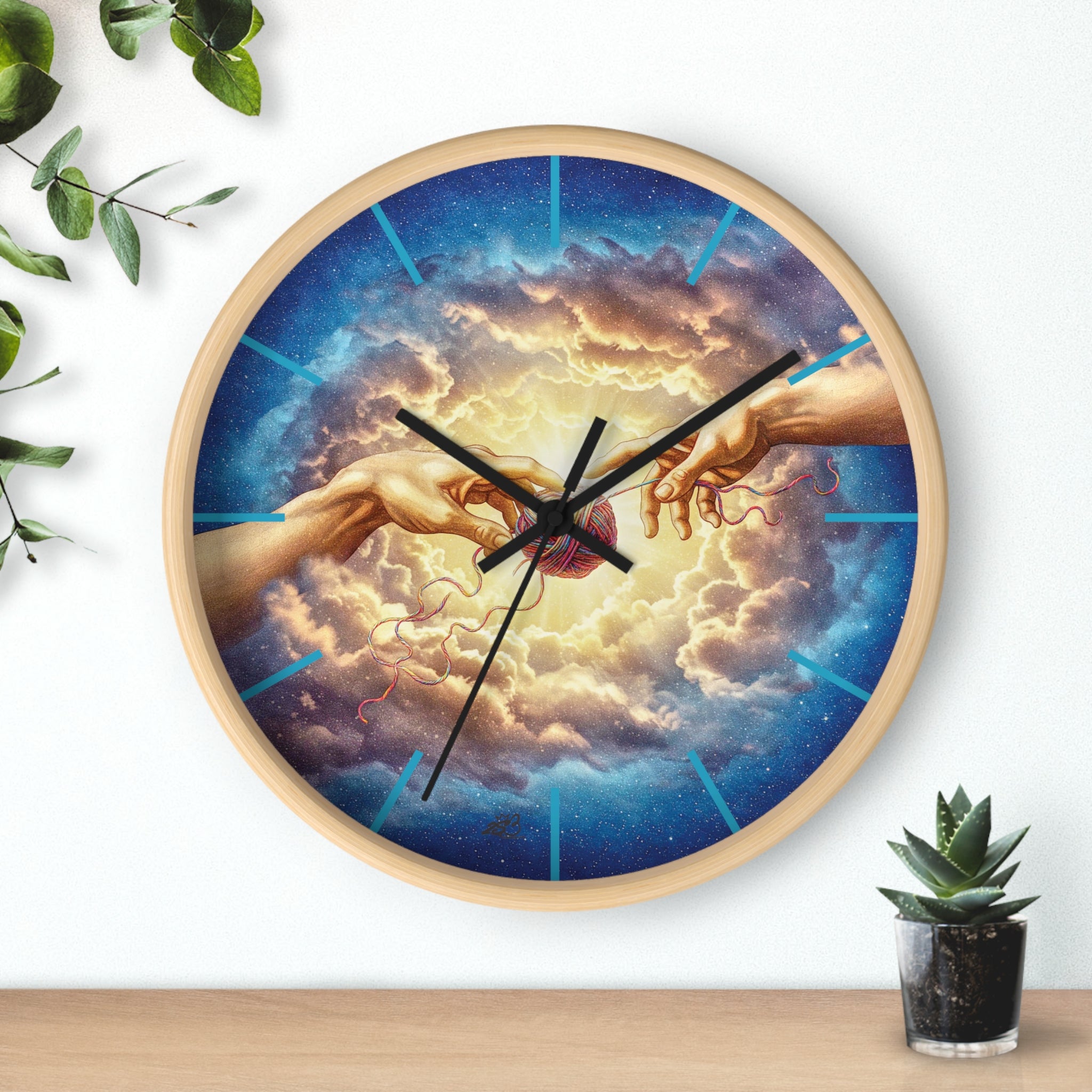 Touched by Yarn” Wall Clock – Because It’s Always Stitch O’Clock Somewhere/ Funny gift for knitters, crocheters and fiber artists