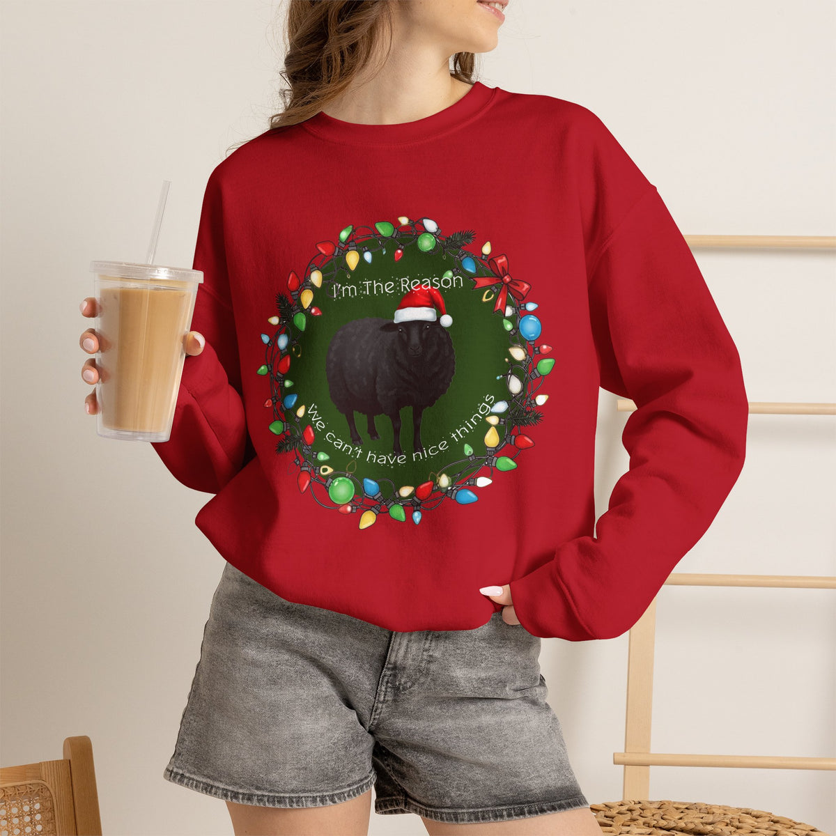 I’m the Reason We Can’t Have Nice Things Black Sheep Christmas Crewneck Sweatshirt | Funny Holiday Sweatshirt