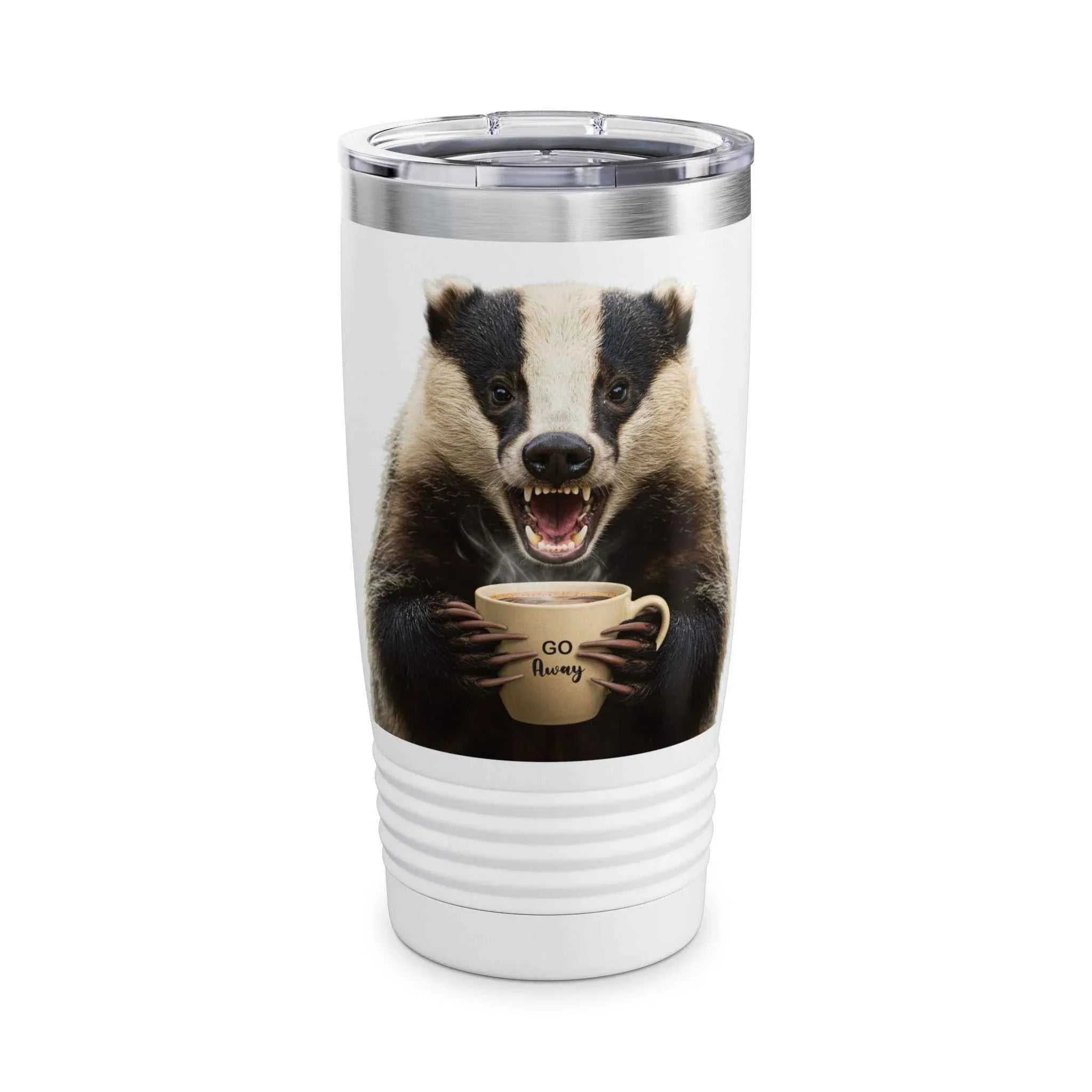 Angry Badger “Go Away” 20oz Tumbler – Caffeine First, People Never  Funny gift for Coworkers, friends, and loved ones. - 2SB Snark Shop