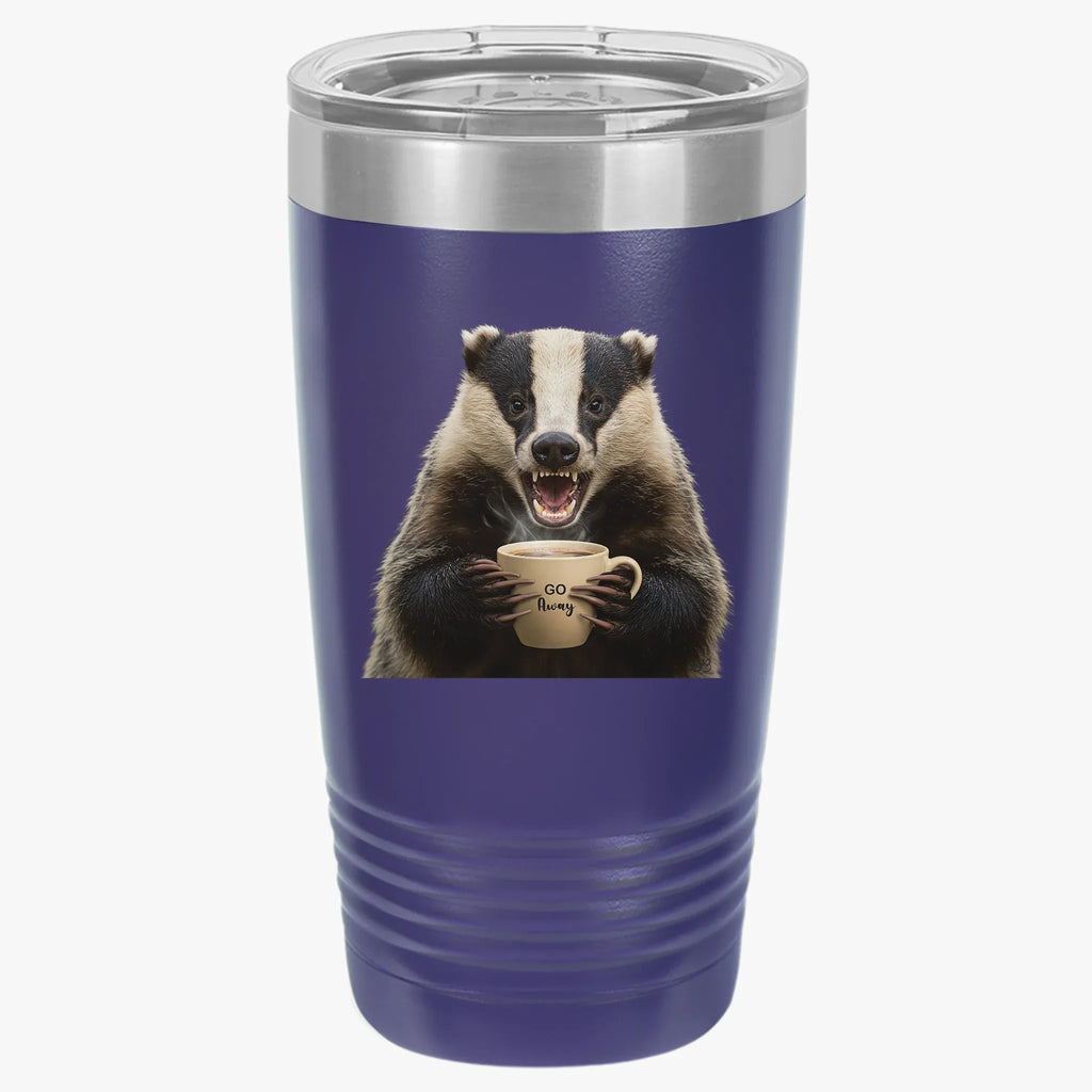 Angry Badger Insulated Tumbler 20oz - Caffeine First People Never - 2SB Snark Shop