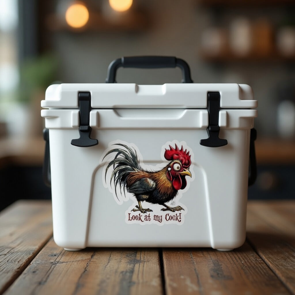 Look At My Cock Rooster Kiss-Cut Vinyl Decal