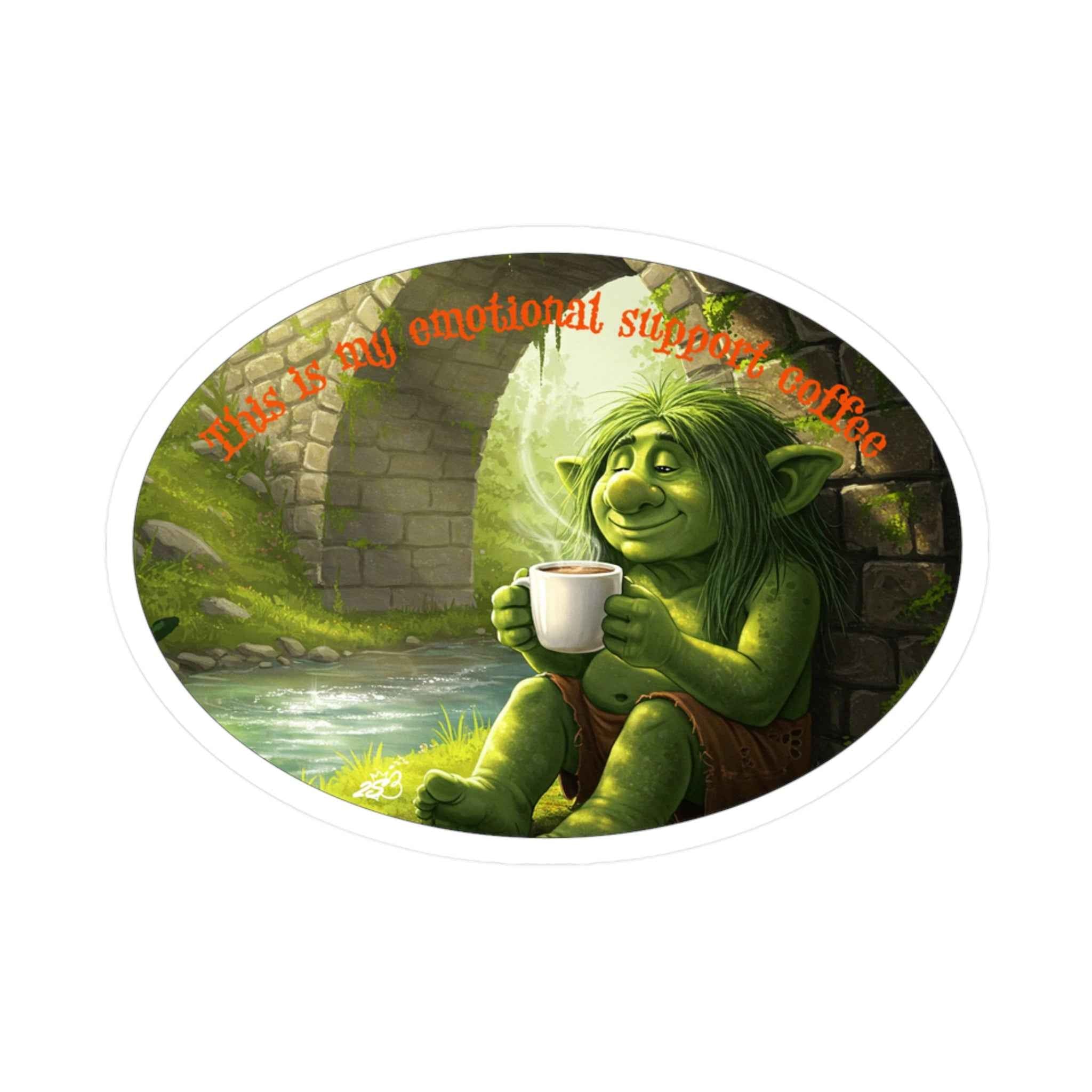 This Is My Emotional Support Coffee Fantasy Troll Kiss-Cut Vinyl Decal