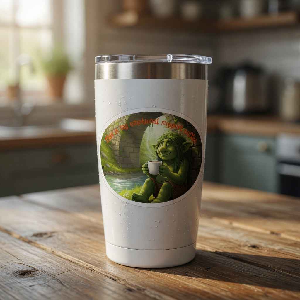 This Is My Emotional Support Coffee Fantasy Troll Kiss-Cut Vinyl Decal
