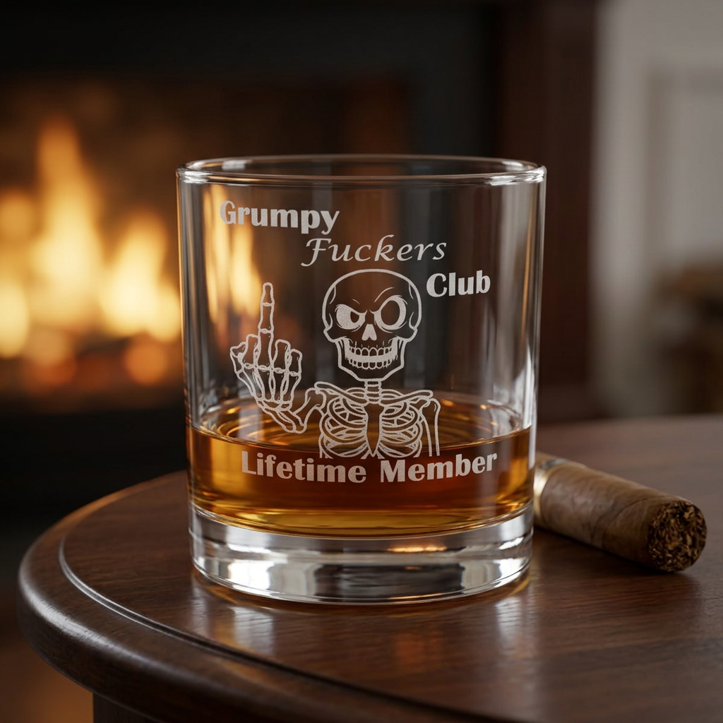 Grumpy Fuckers Club Lifetime Member Whiskey Glass