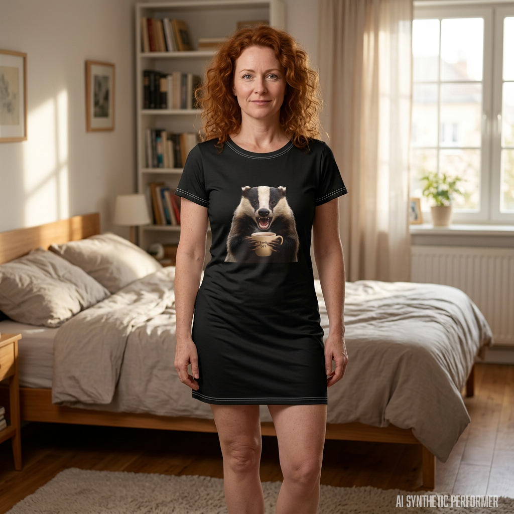 Fuck Off Coffee Badger Funny Sleep Shirt