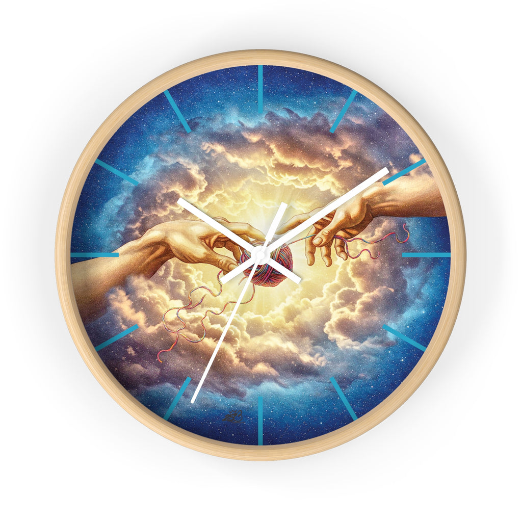 Touched by Yarn” Wall Clock – Because It’s Always Stitch O’Clock Somewhere/ Funny gift for knitters, crocheters and fiber artists