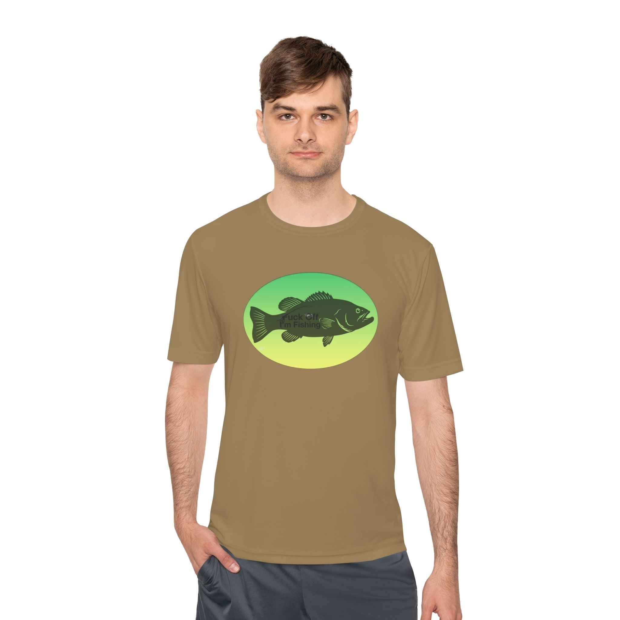Funny Bass Fishing Shirt – “Fuck Off I’m Fishing” Unisex Moisture Wicking Tee