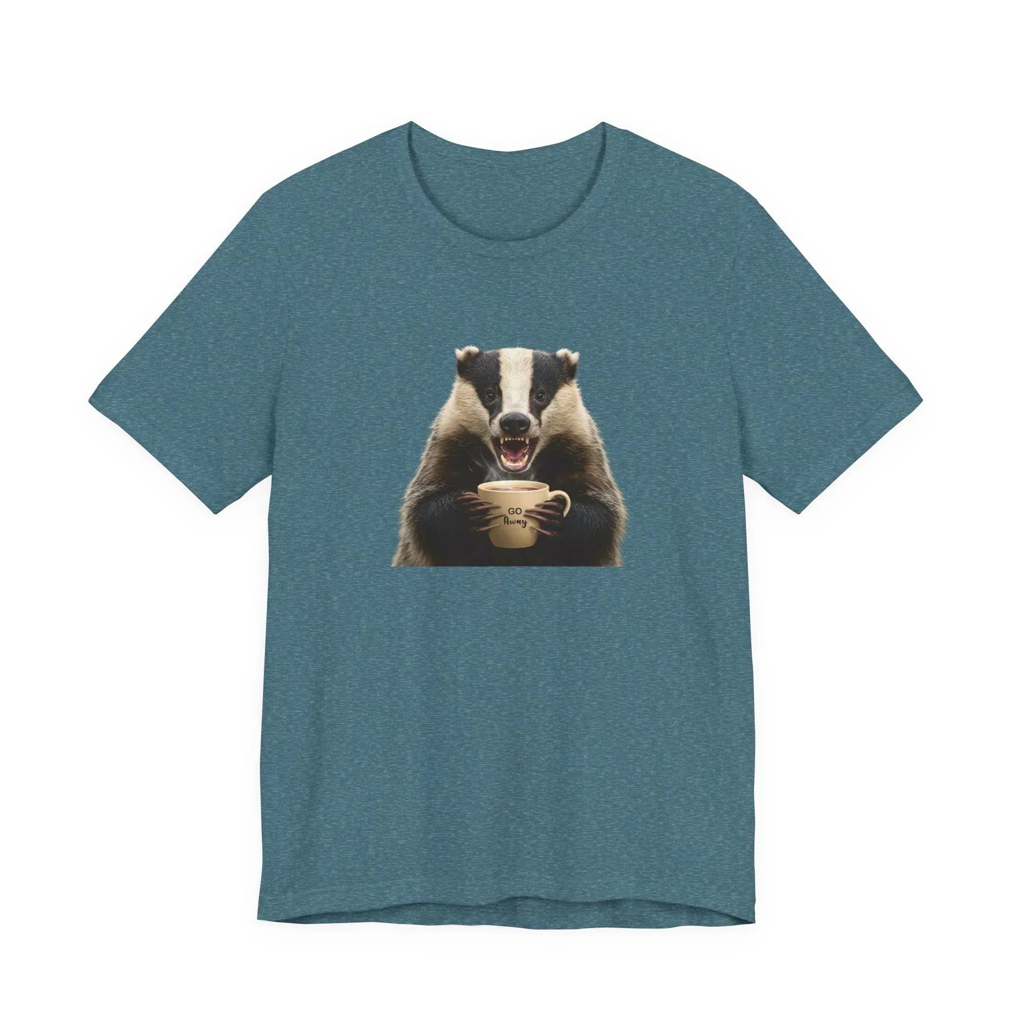 Angry Badger “Go Away” T-Shirt – For When You’re Out of Coffee and Patience- Gift for coworkers and friends - 2SB Snark Shop