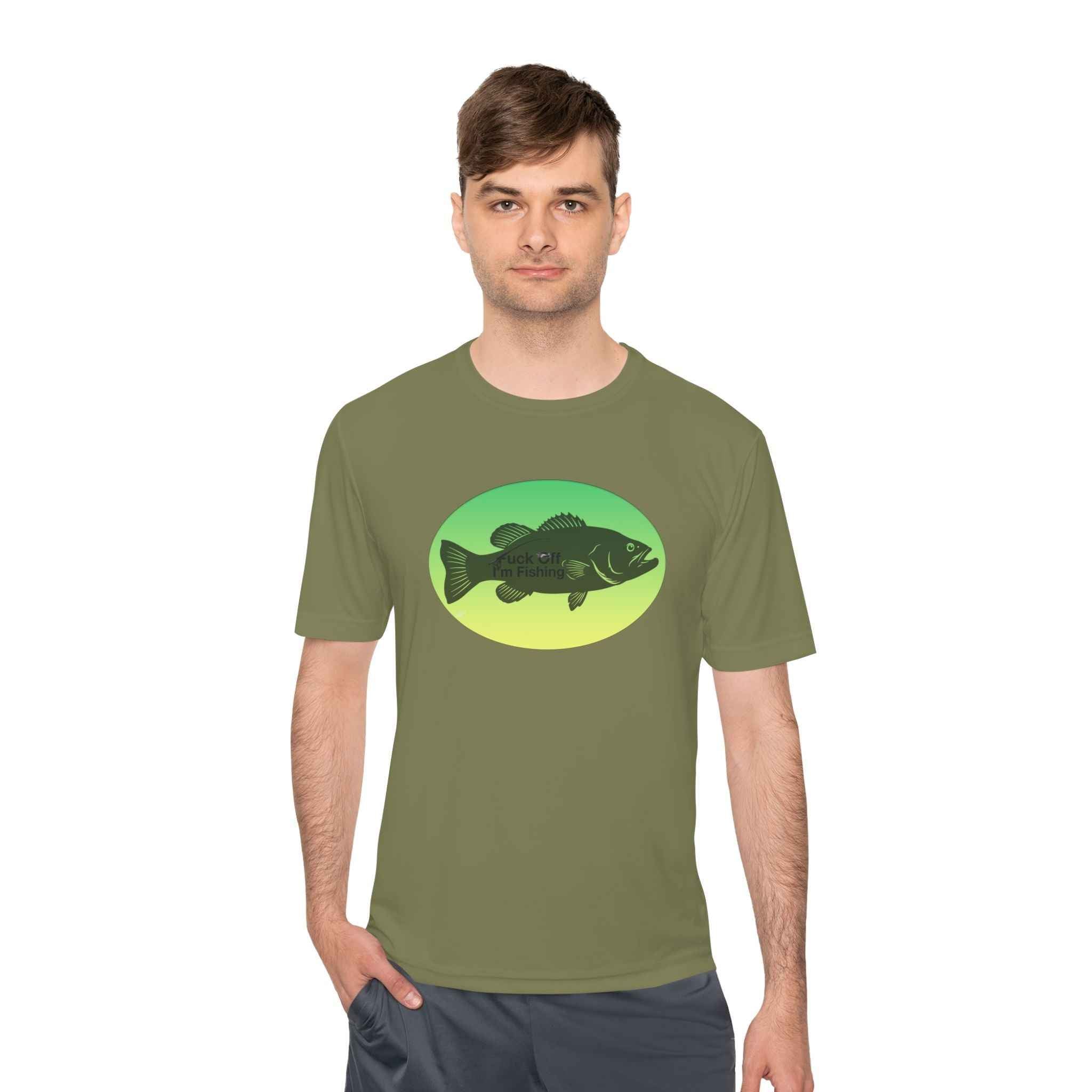 Funny Bass Fishing Shirt – “Fuck Off I’m Fishing” Unisex Moisture Wicking Tee