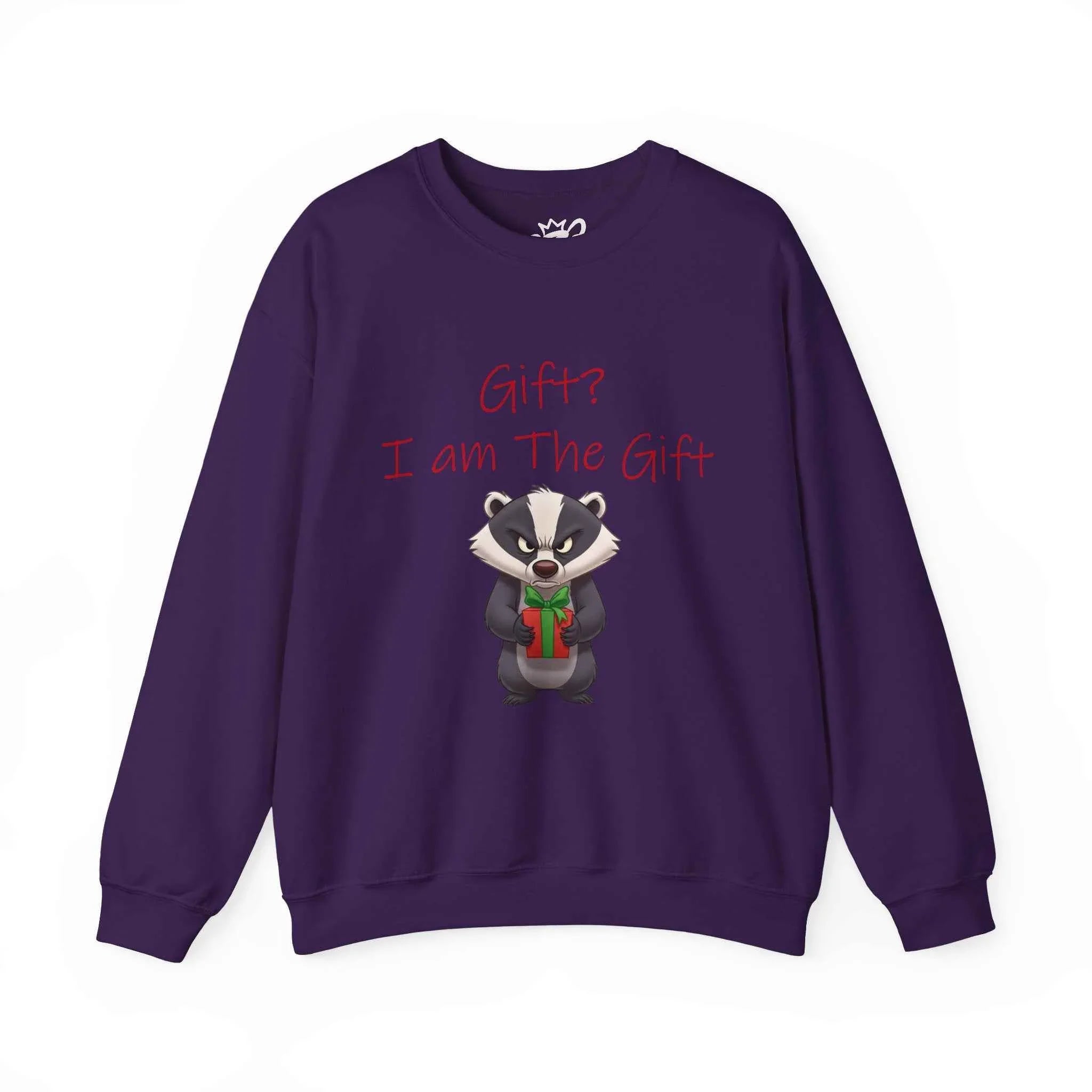 Gift? I Am The Gift - Angry Badger Christmas Sweatshirt for Unisex - 2SB Snark Shop