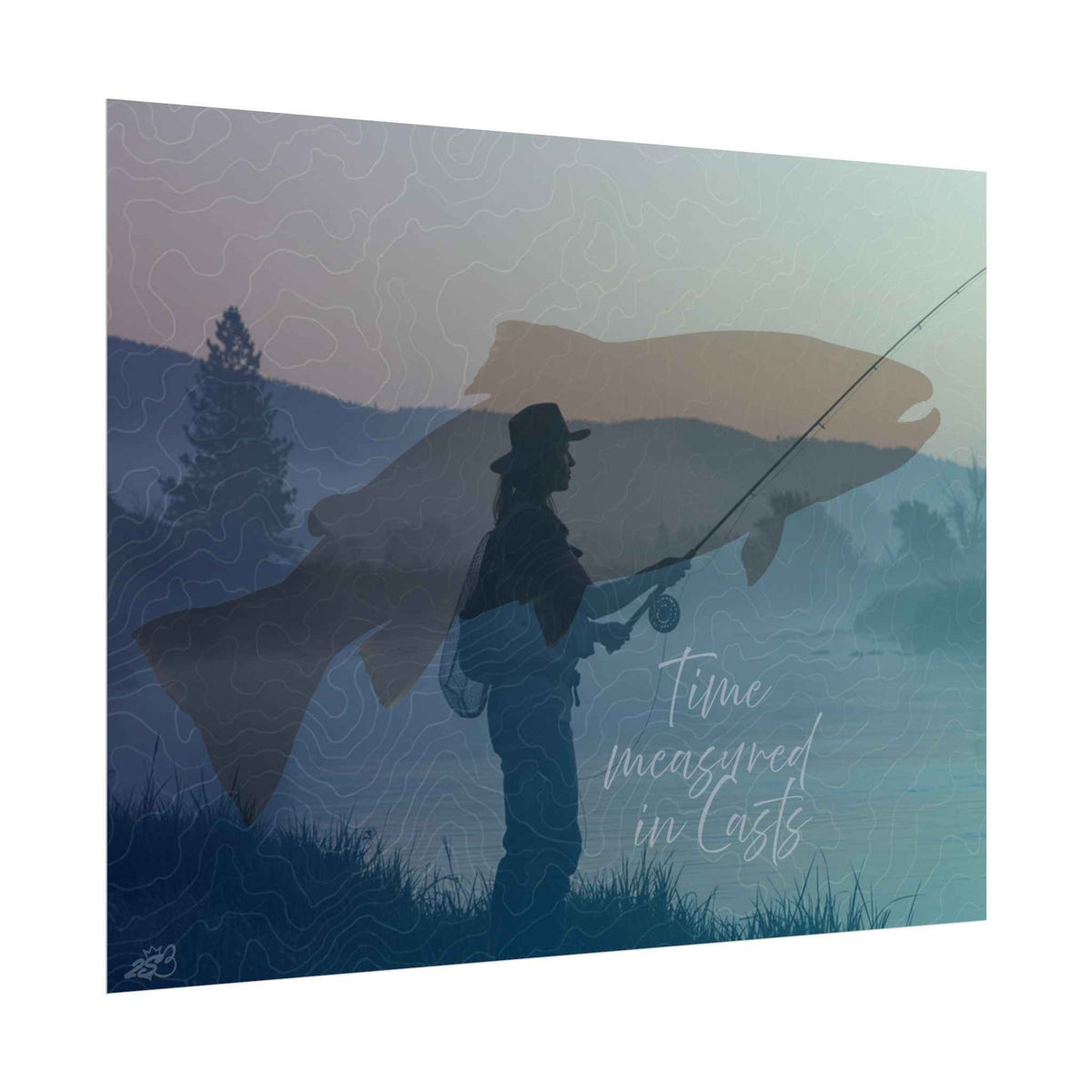 Time Measured in Casts Matte Poster | Female Fly Fishing Wall Art