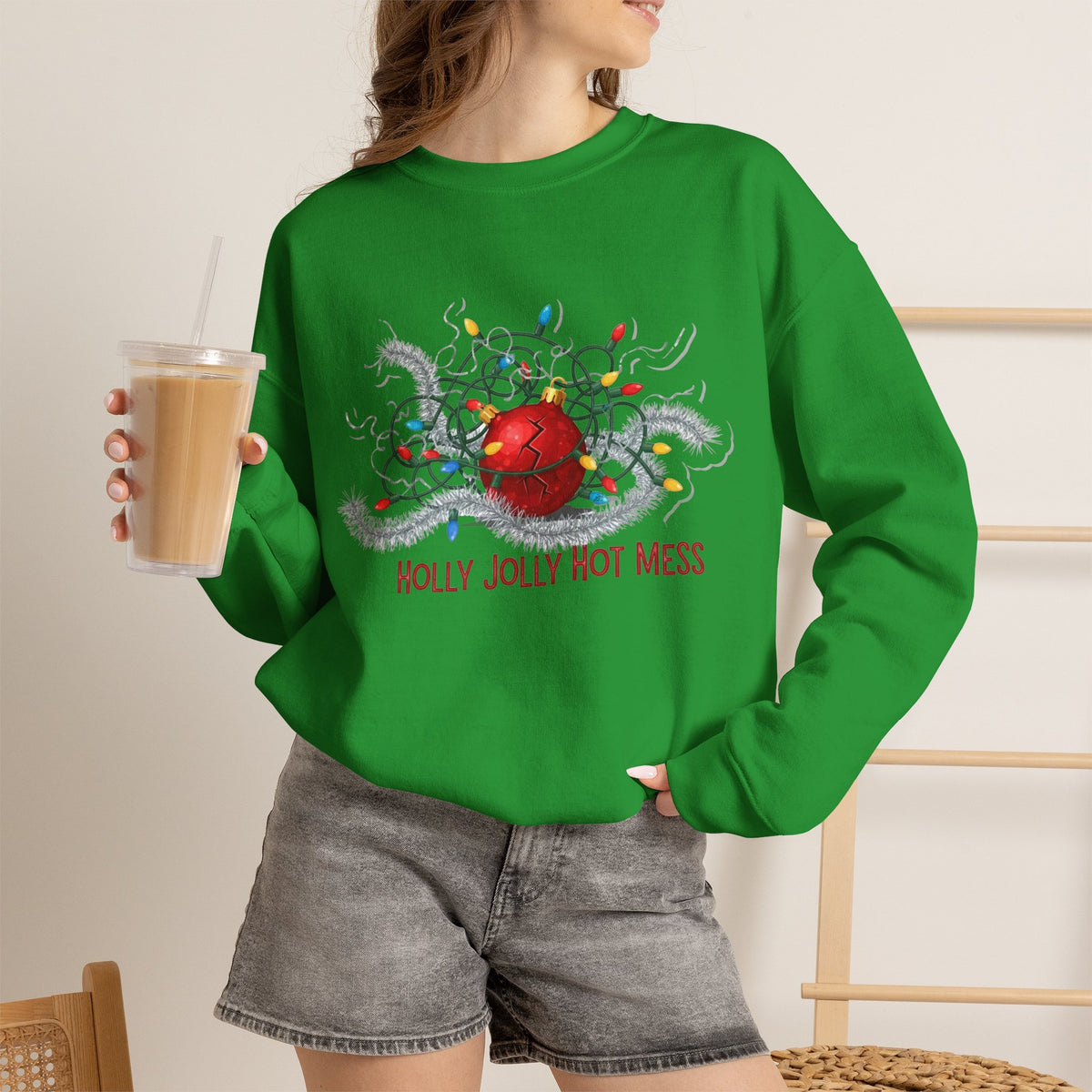Holly Jolly Christmas Sweatshirt for Those Who Battle Christmas Lights and Lose
