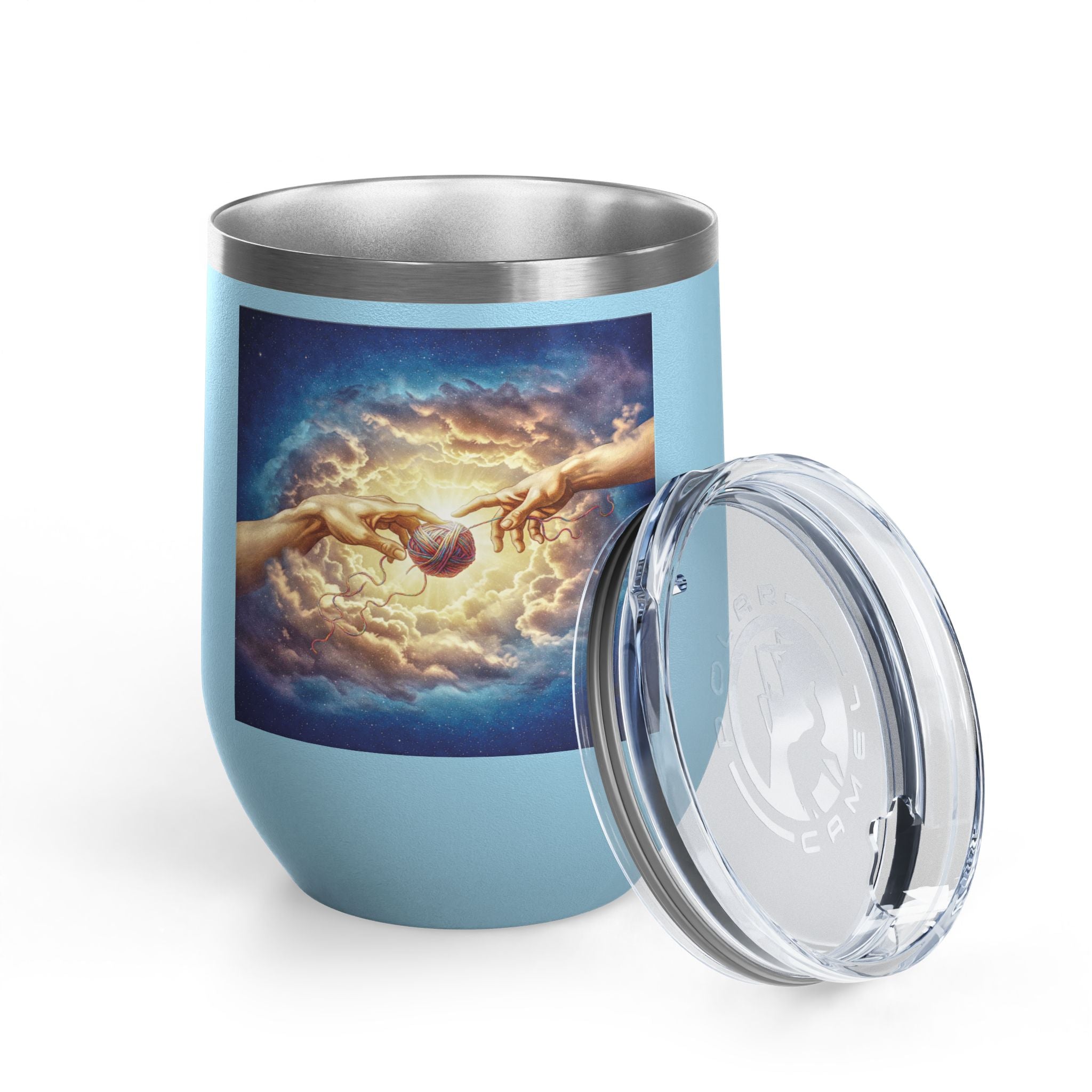 Wine Tumbler, 12oz - Divine Sips for Stitching Saints