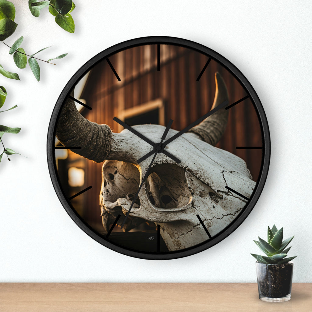 Bull Skull Barn Wall Clock