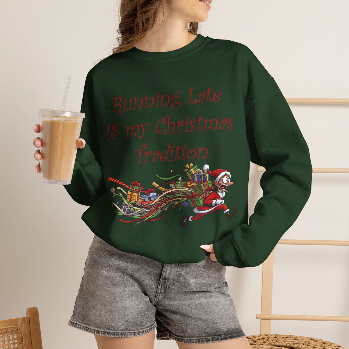Running Late Is My Christmas Tradition Unisex Sweatshirt | Funny Christmas Holiday Sweatshirt