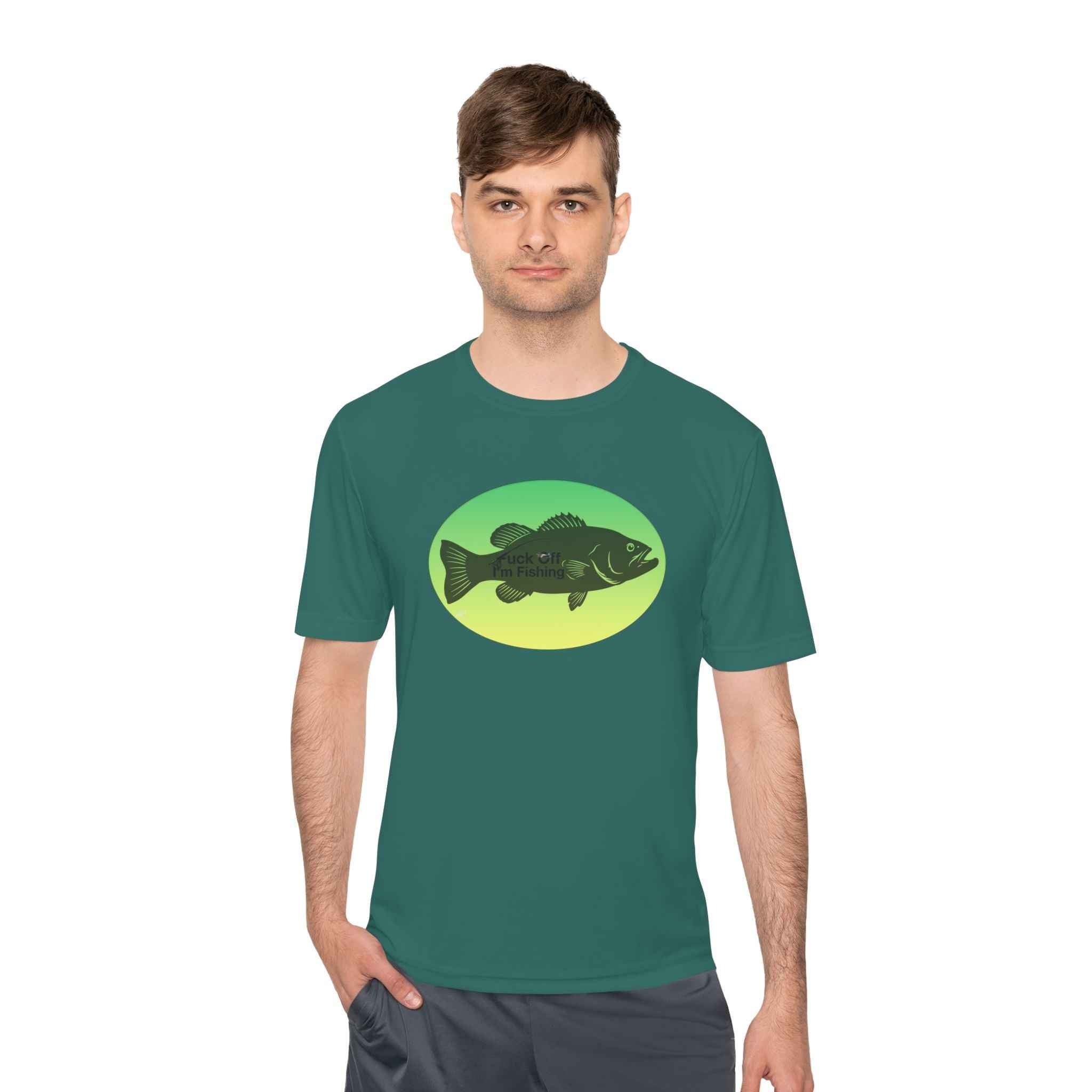 Funny Bass Fishing Shirt – “Fuck Off I’m Fishing” Unisex Moisture Wicking Tee