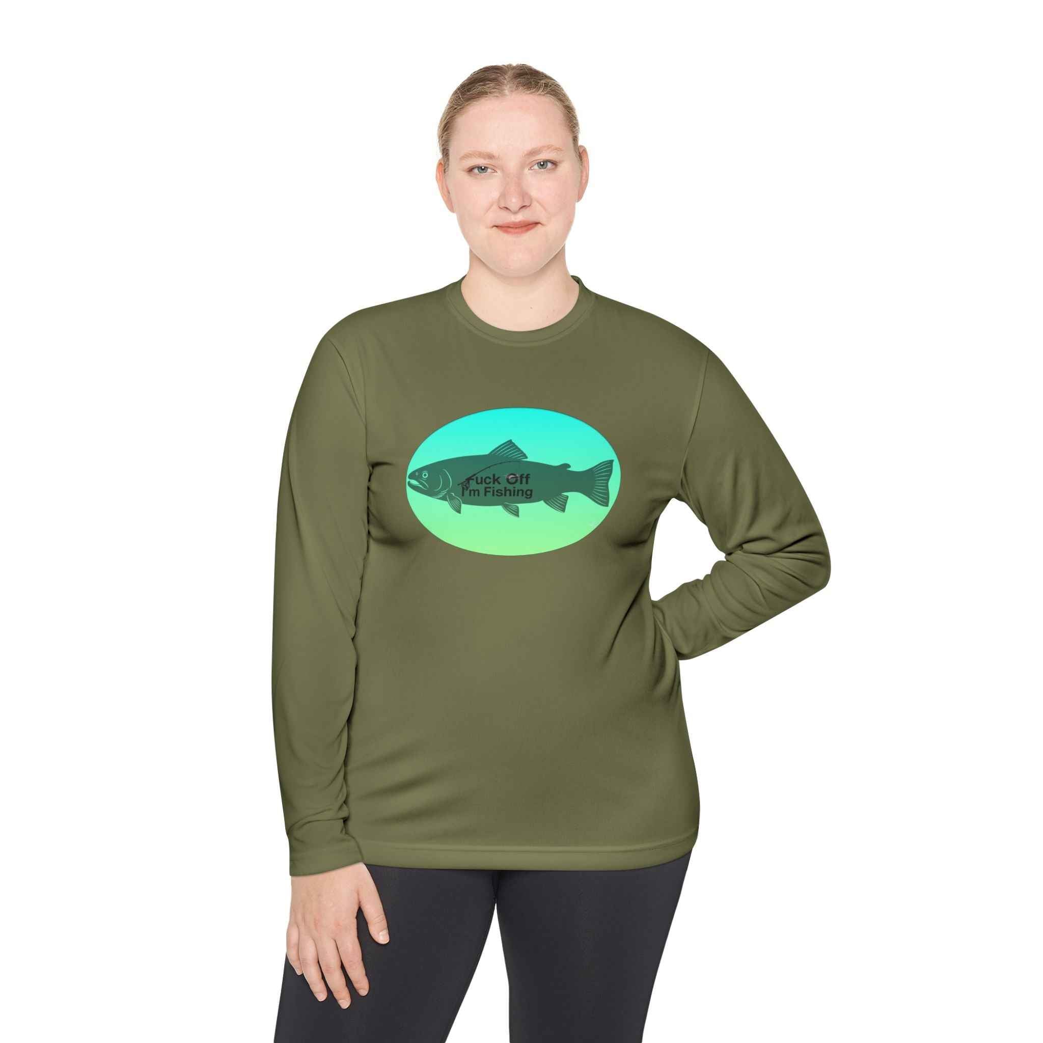 Funny Trout Fishing Shirt Long Sleeve – Fuck Off Unisex Lightweight Long Sleeve Tee