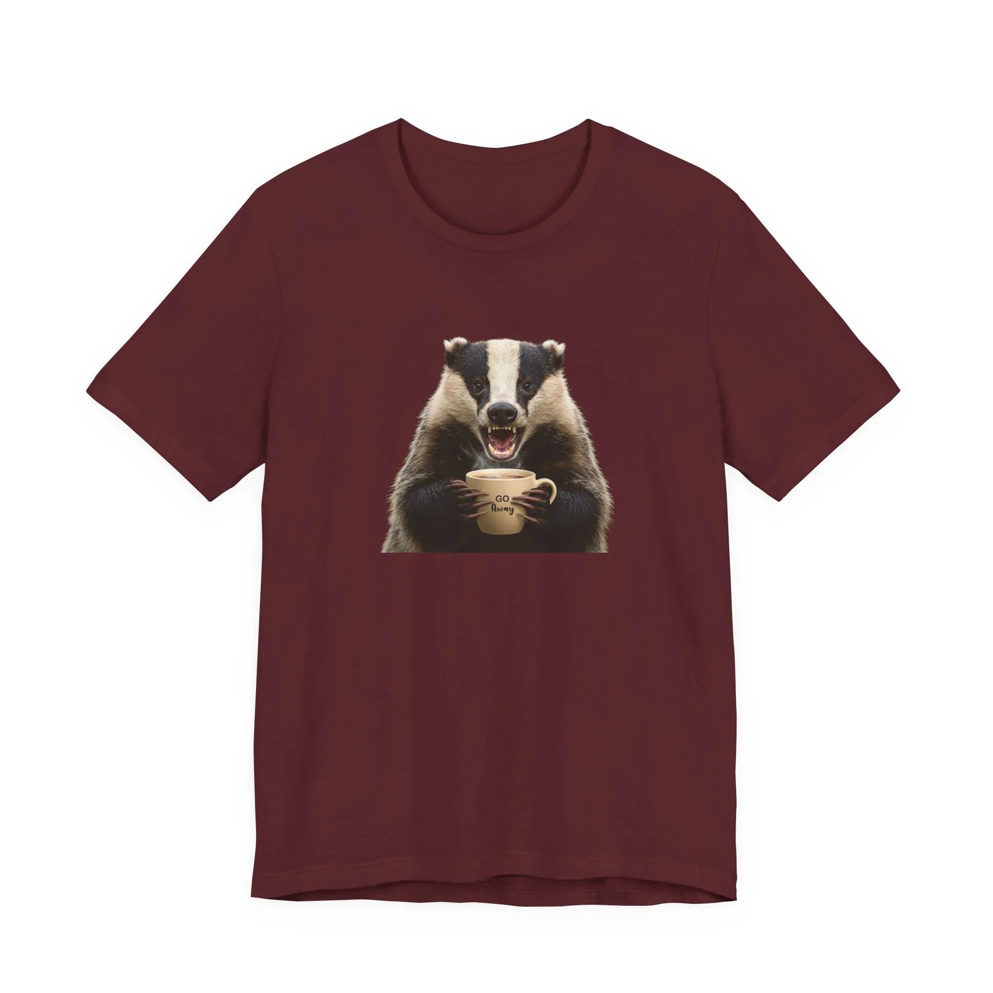 Angry Badger “Go Away” T-Shirt – For When You’re Out of Coffee and Patience- Gift for coworkers and friends - 2SB Snark Shop