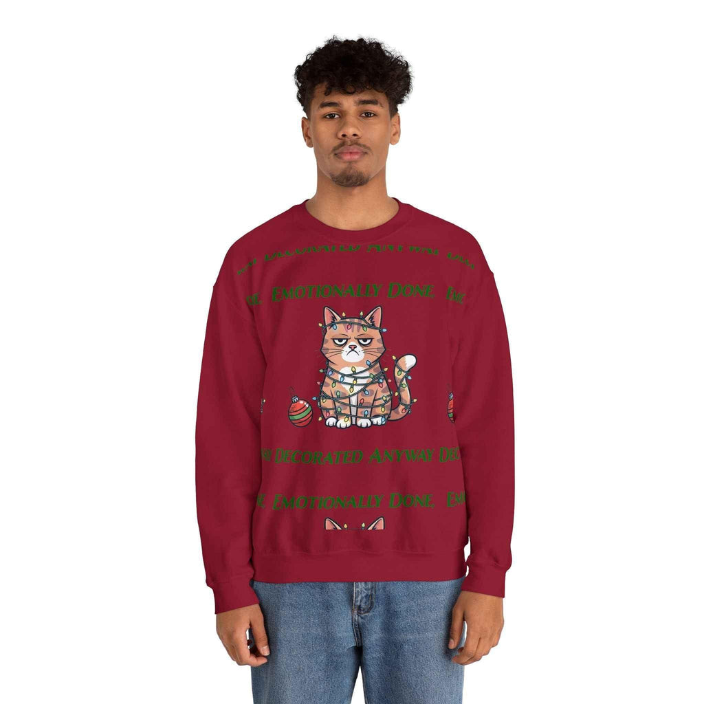 Emotionally Done Christmas Sweatshirt for Spiritually Exhausted - Ideal Gift for the Holidays - 2SB Snark Shop