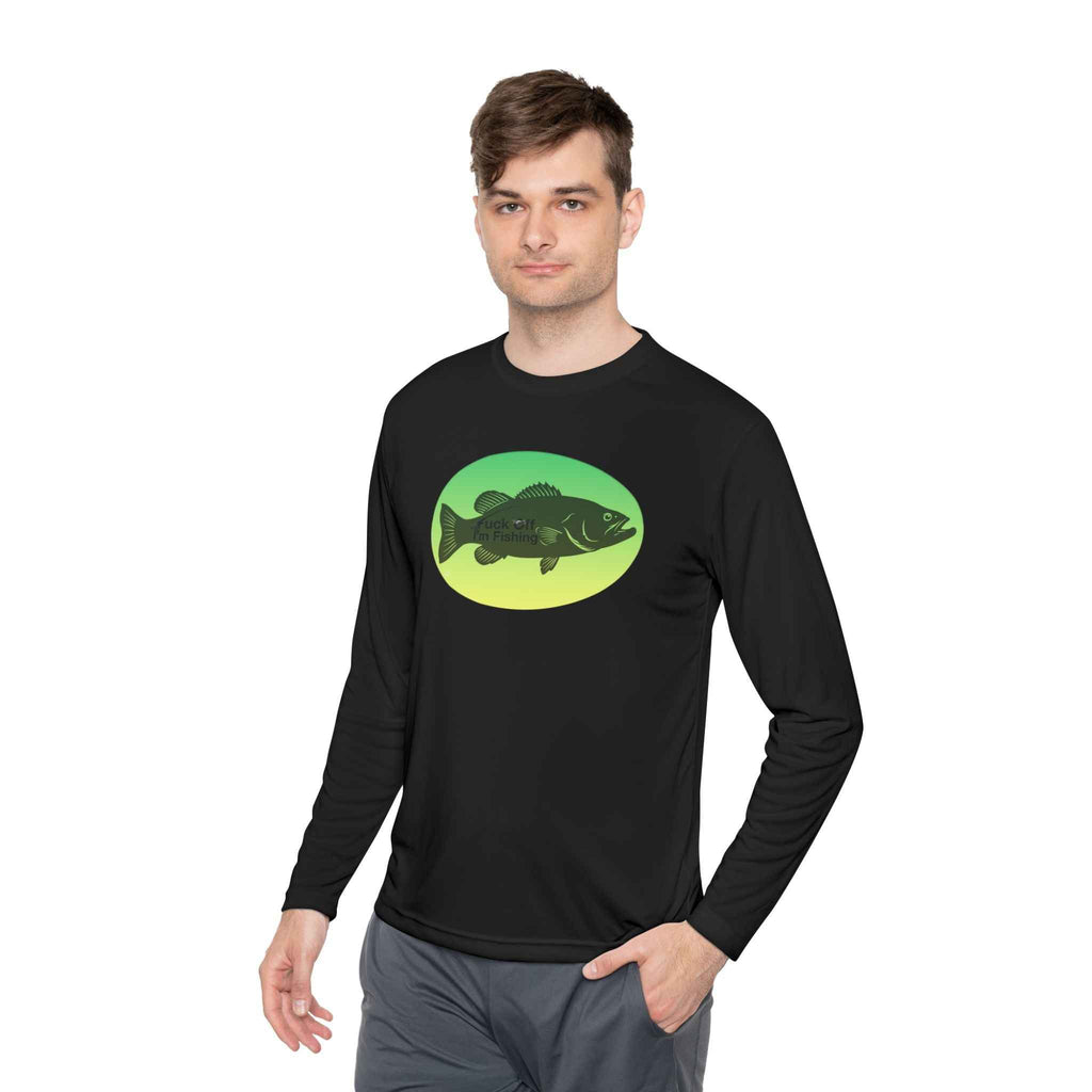 Funny Bass Fishing Shirt Long Sleeve – Fuck Off Unisex Lightweight Long Sleeve Tee