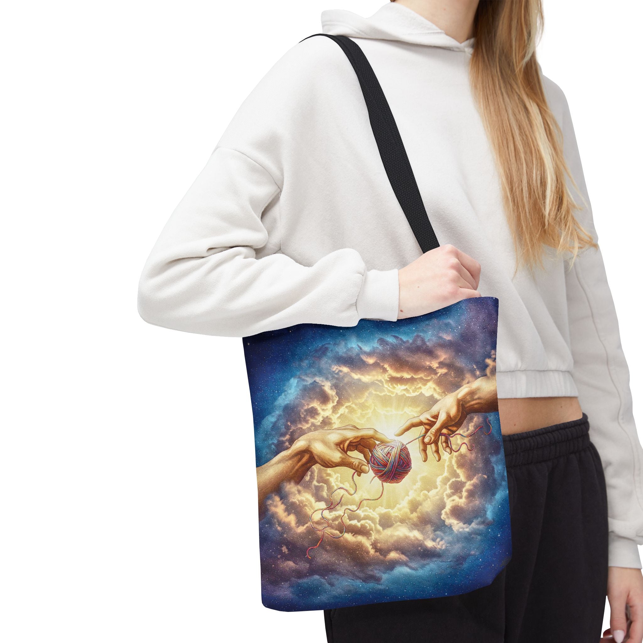 Touched by Yarn Tote Bag – Divine Intervention for Stitch Addicts
