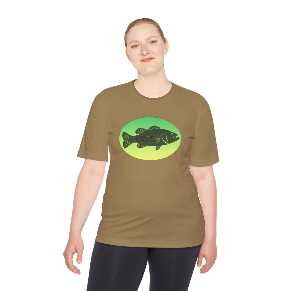 Funny Bass Fishing Shirt – “Fuck Off I’m Fishing” Unisex Moisture Wicking Tee