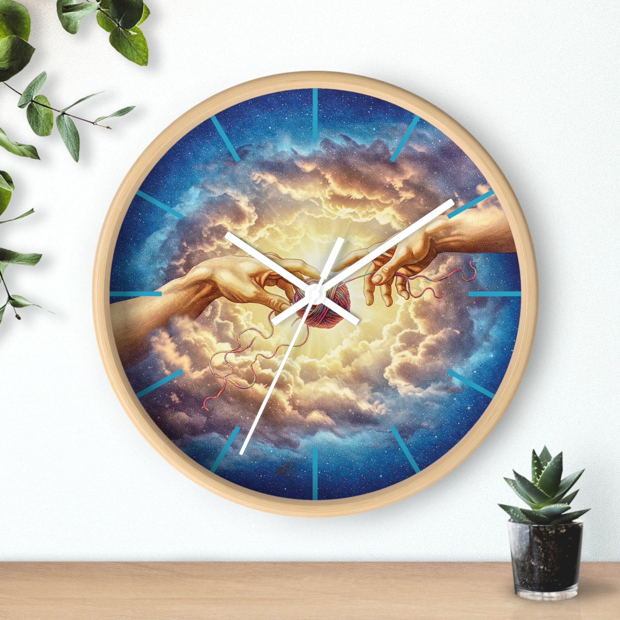 Touched by Yarn” Wall Clock – Because It’s Always Stitch O’Clock Somewhere/ Funny gift for knitters, crocheters and fiber artists