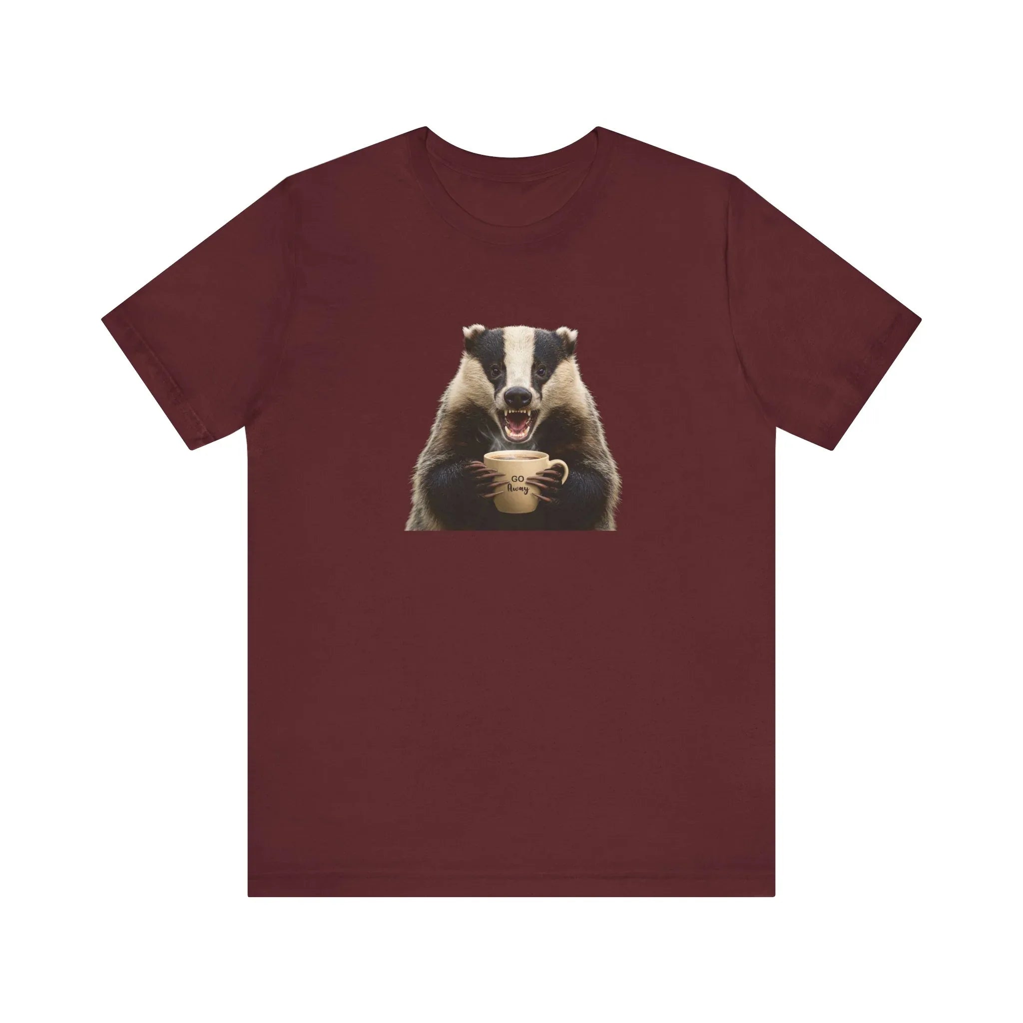 Angry Badger “Go Away” T-Shirt – For When You’re Out of Coffee and Patience- Gift for coworkers and friends - 2SB Snark Shop