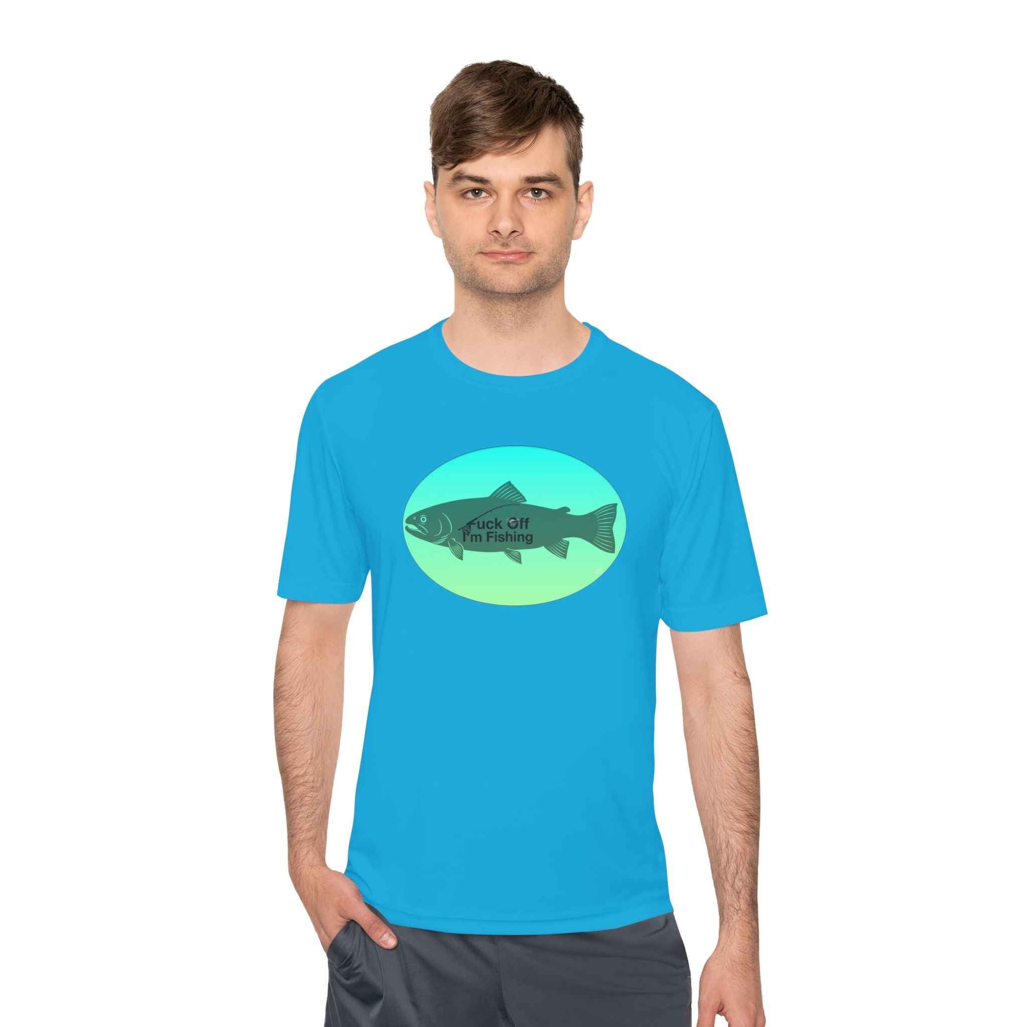 Funny Trout Fishing Shirt – Fuck Off I’m Fishing Tech Tee Unisex Moisture Wicking Tee