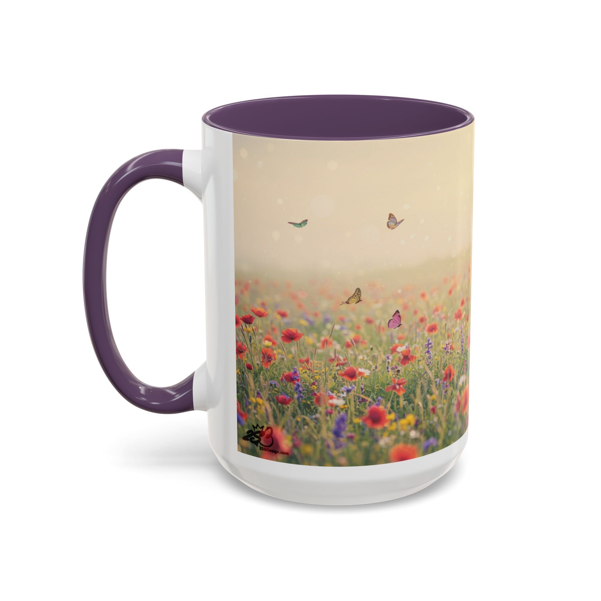 Mug - Cat Lovers Accent Coffee Mug with Floral Design