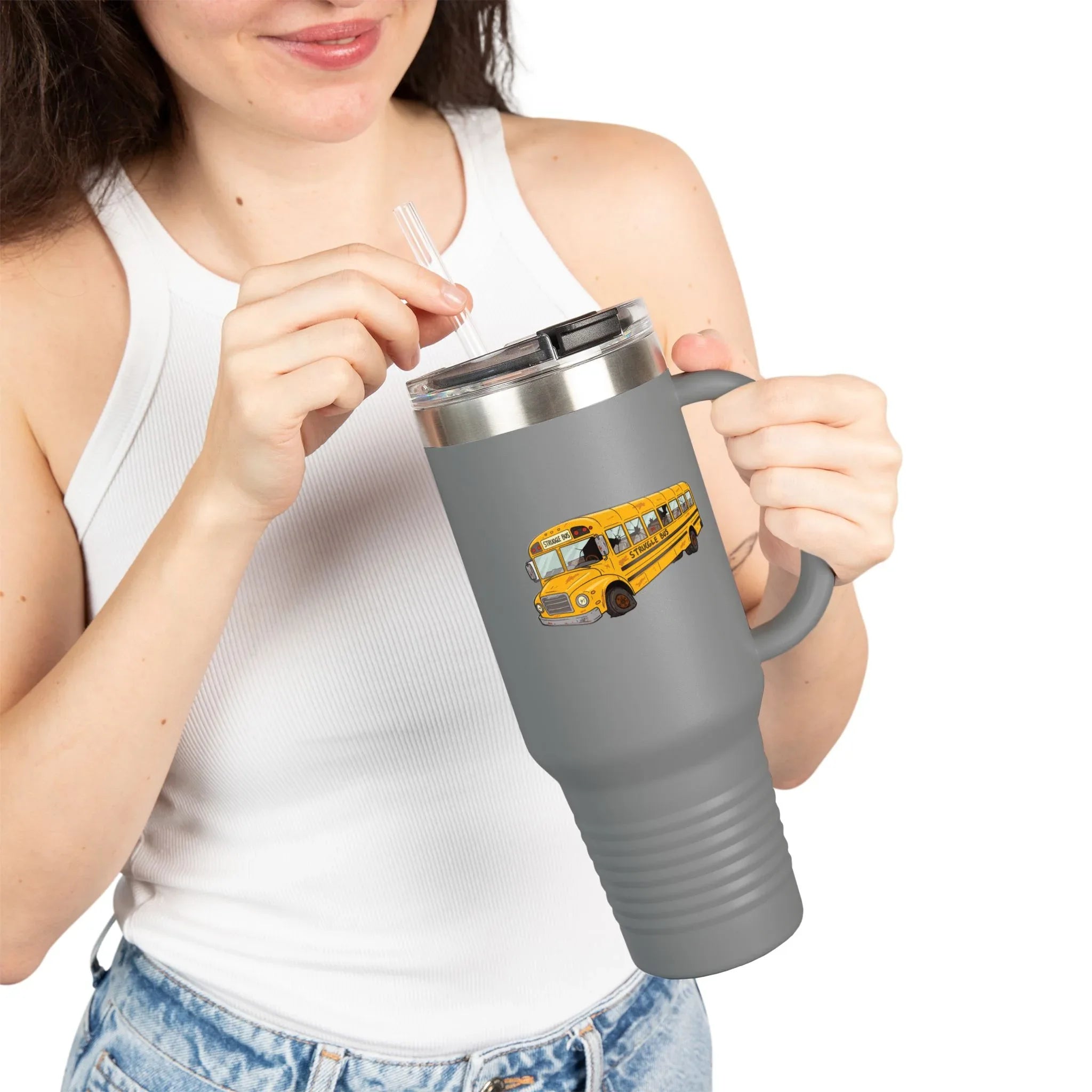 The Struggle Bus 40oz Tumbler – All Aboard the Struggle Express! Funny Gift for Coworkers, Friends, and Spicy disasters Who Can't Even - 2SB Snark Shop