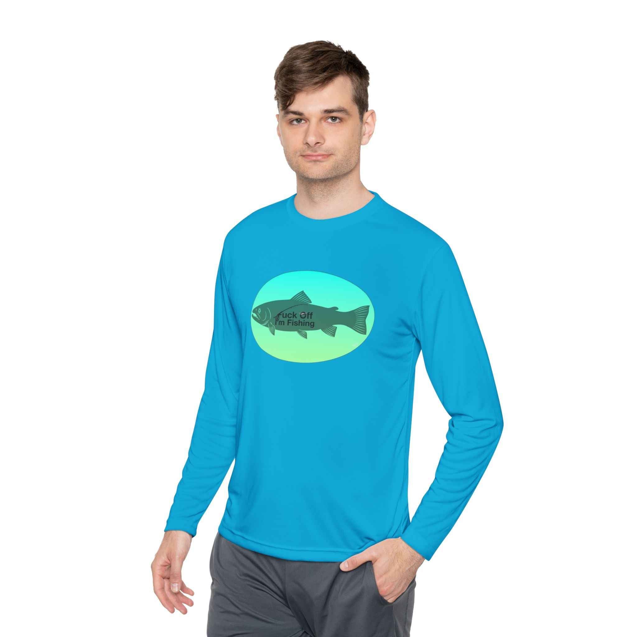 Funny Trout Fishing Shirt Long Sleeve – Fuck Off Unisex Lightweight Long Sleeve Tee