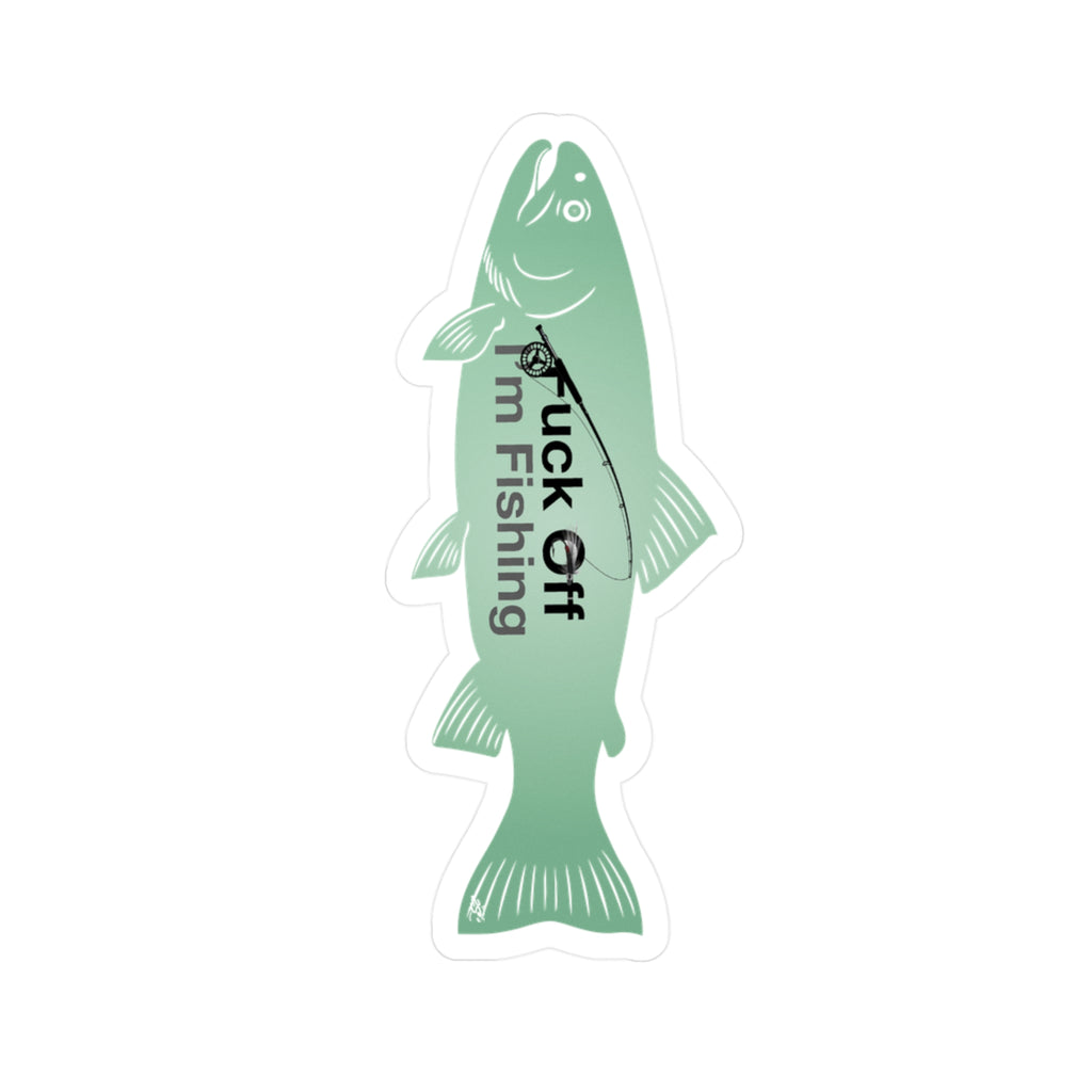 Fuck Off I'm Fishing Fish Shape Kiss-Cut Vinyl Decal