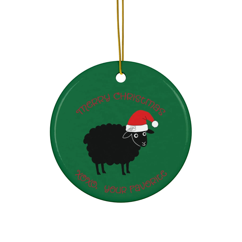 Merry Christmas Ceramic Ornament - Black Sheep Design - 2SB Snark Shop
