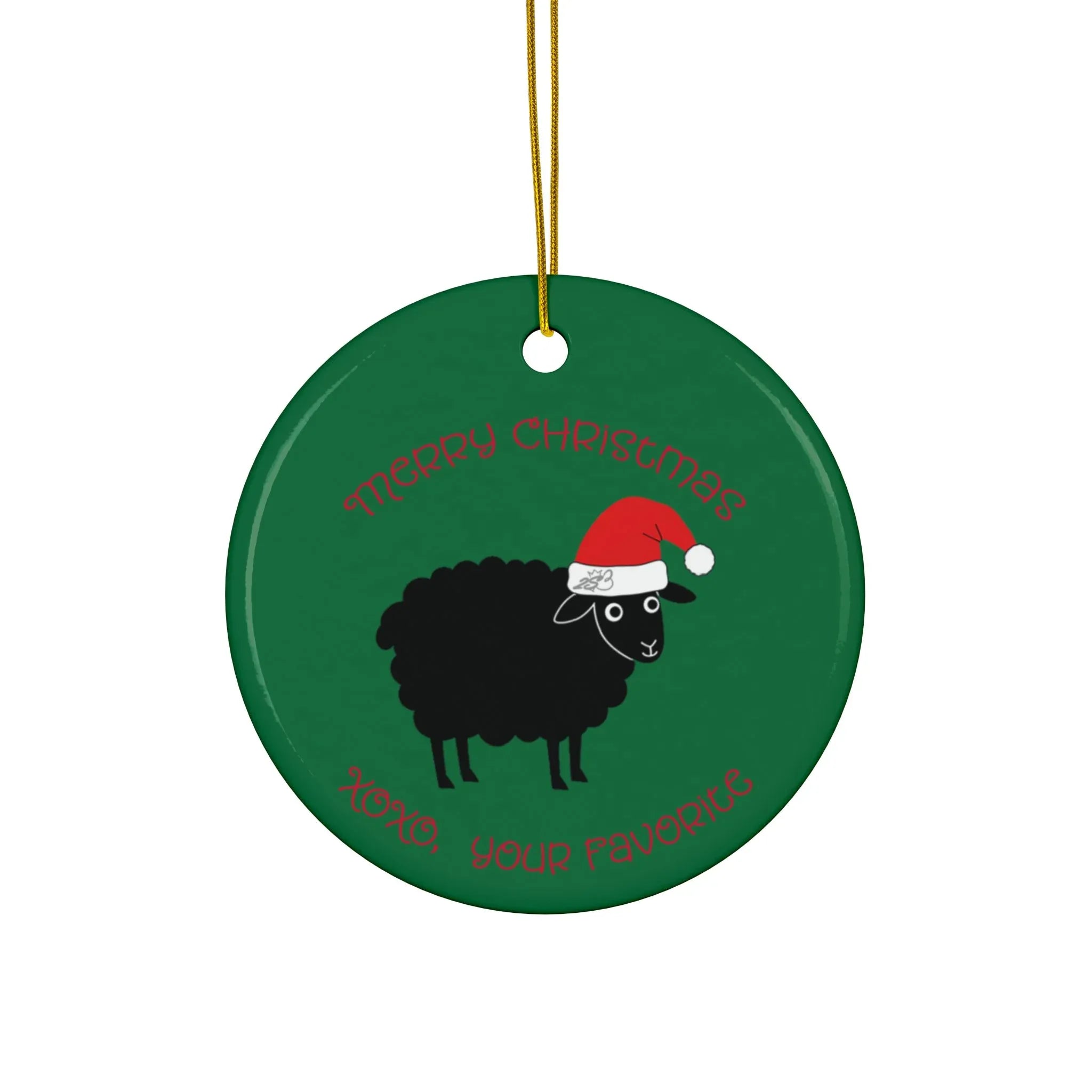 Merry Christmas Ceramic Ornament - Black Sheep Design - 2SB Snark Shop