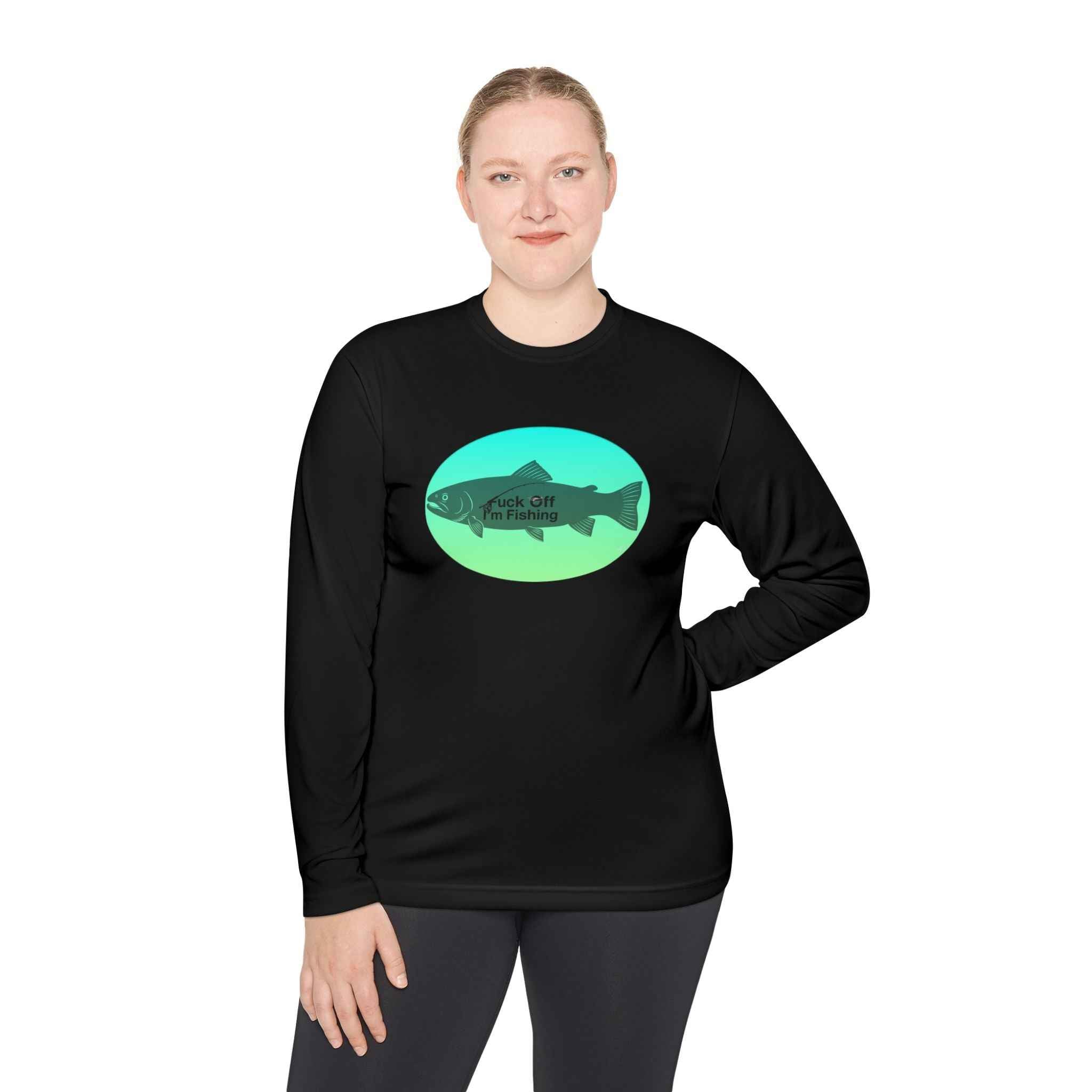 Funny Trout Fishing Shirt Long Sleeve – Fuck Off Unisex Lightweight Long Sleeve Tee