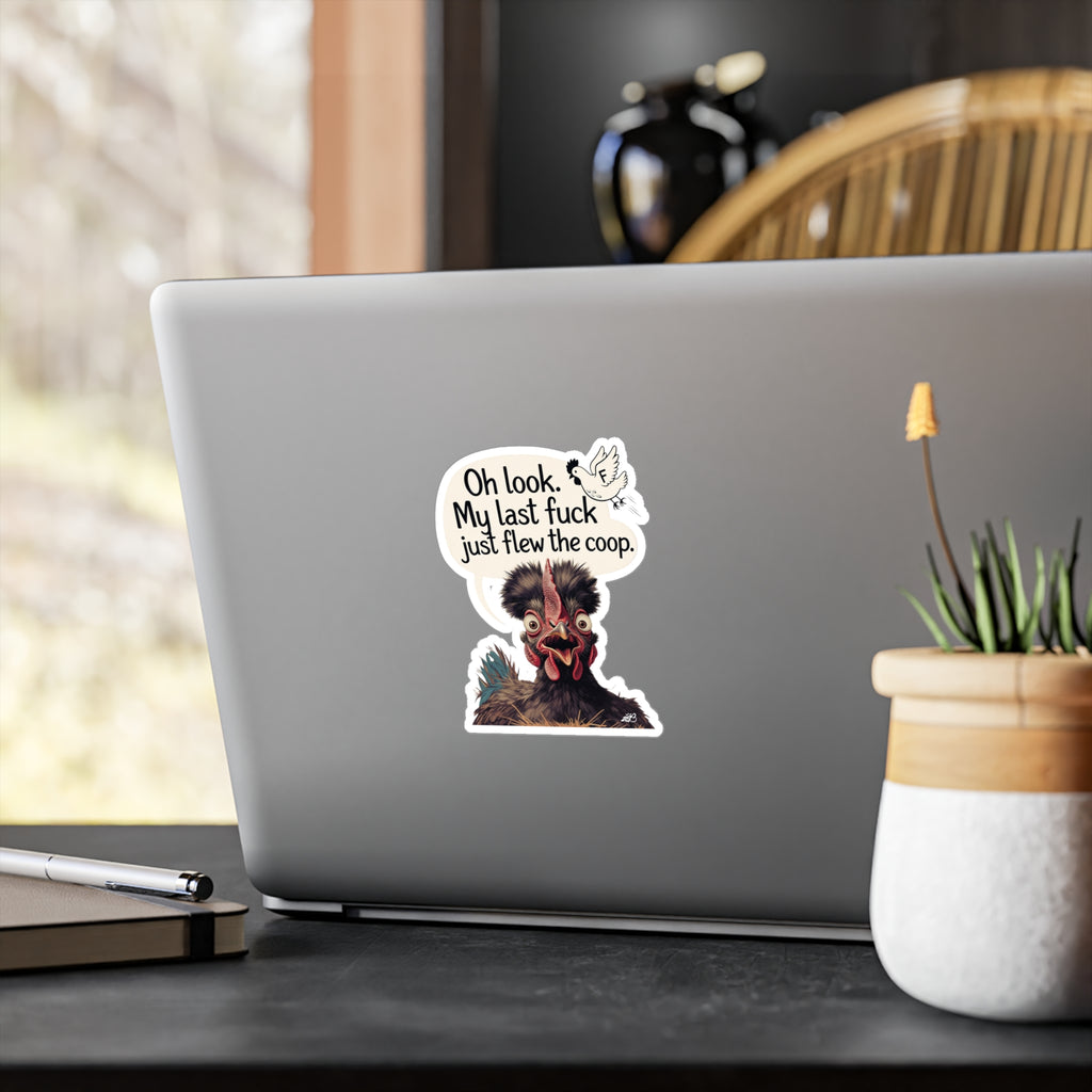 Last fuck flew the coop Chicken Kiss-Cut Vinyl Decals