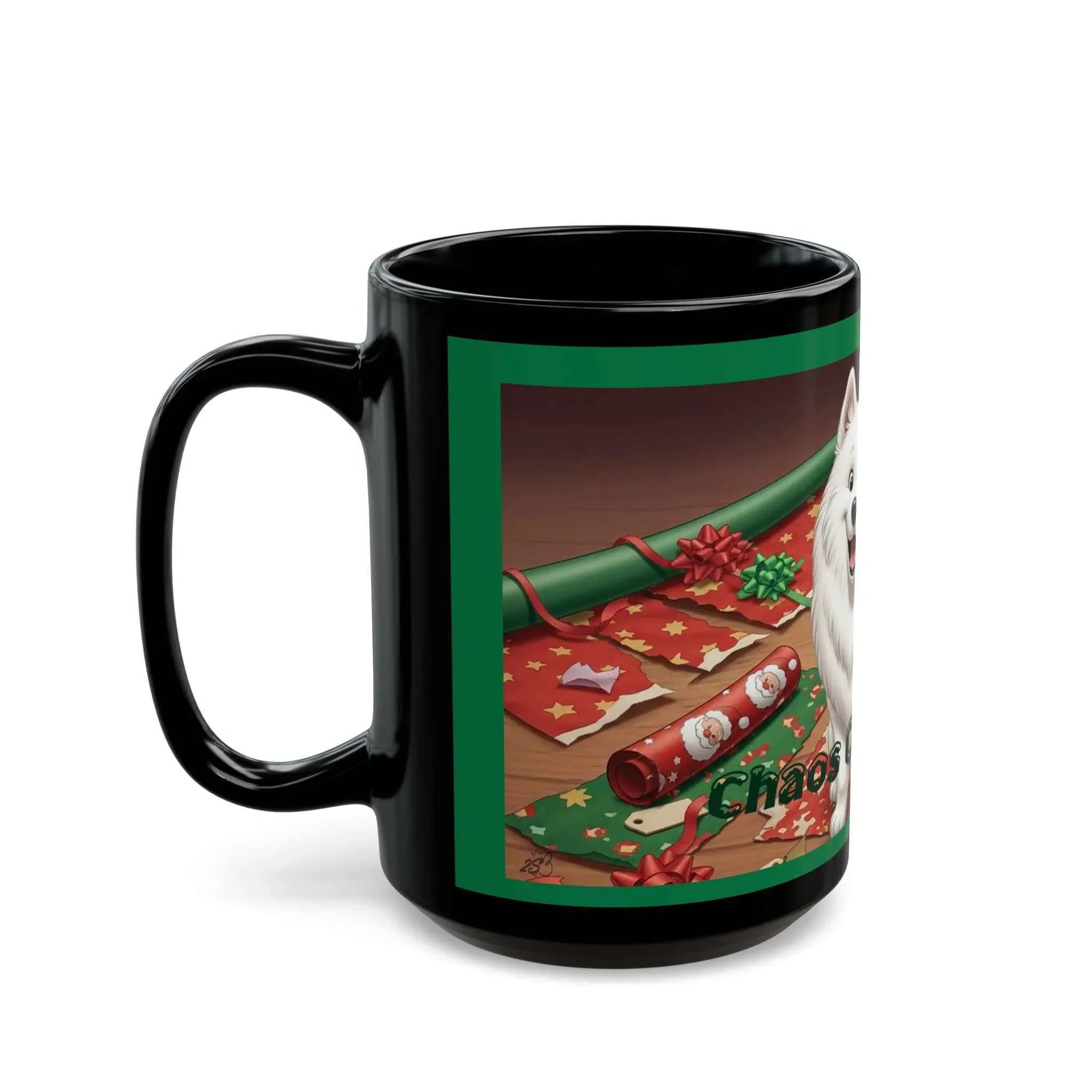 Chaos Coordinator Dog Mug - Fluffy White Dog Christmas Mayhem Edition (15oz Ceramic) - 2SB Snark Shop