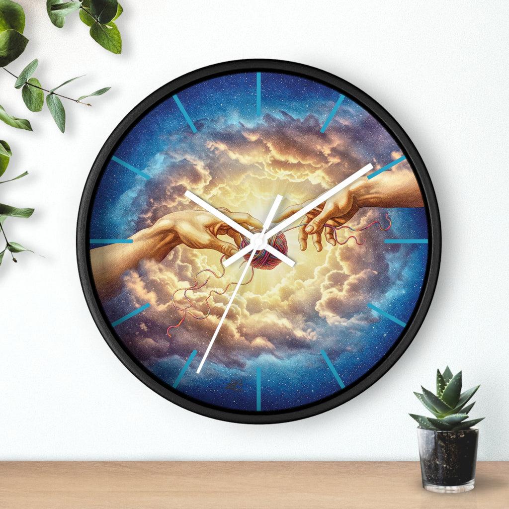 Touched by Yarn” Wall Clock – Because It’s Always Stitch O’Clock Somewhere/ Funny gift for knitters, crocheters and fiber artists