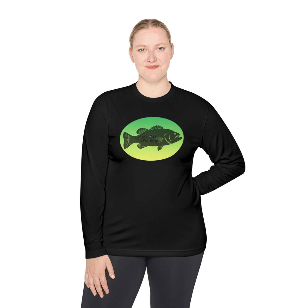 Funny Bass Fishing Shirt Long Sleeve – Fuck Off Unisex Lightweight Long Sleeve Tee