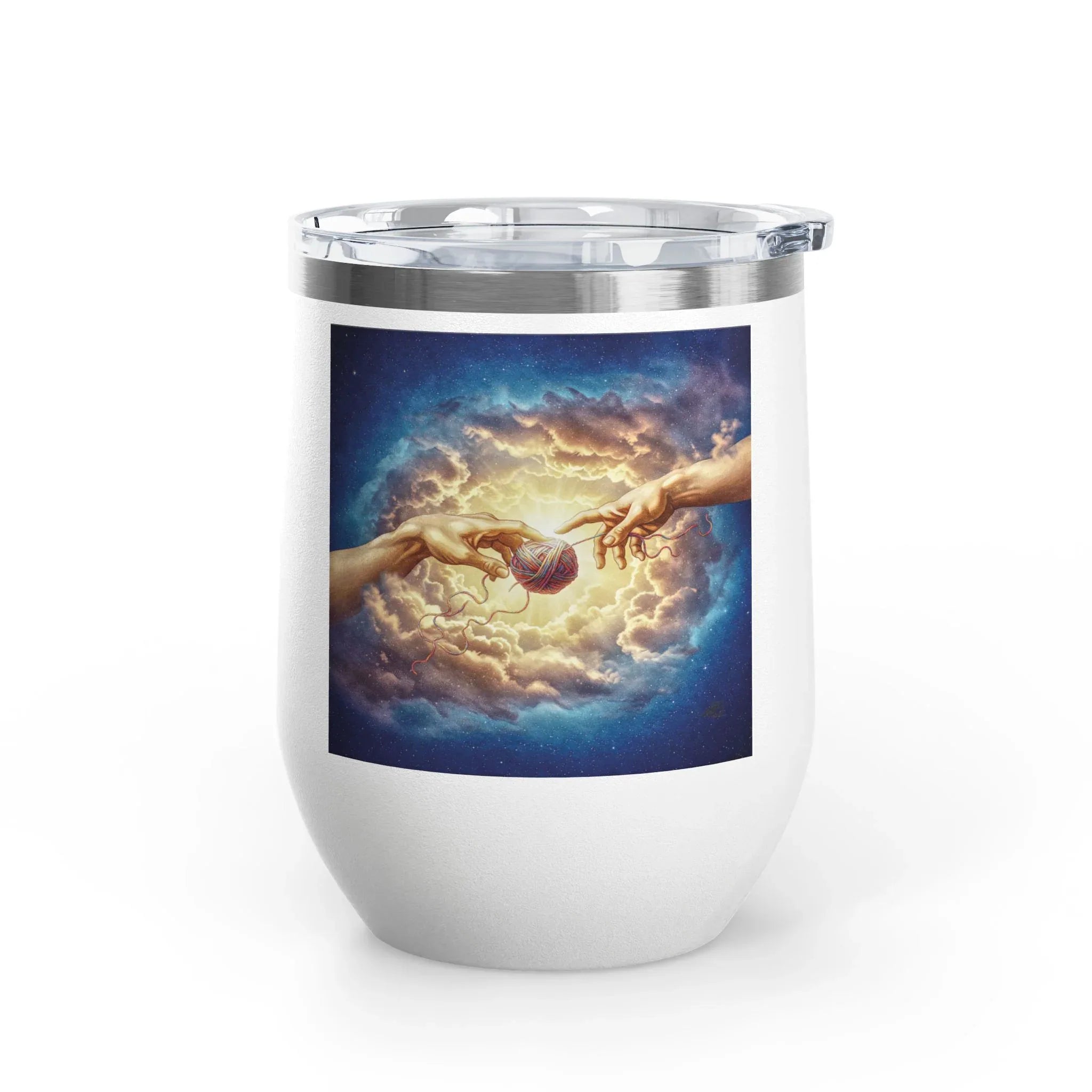 Wine Tumbler, 12oz - Divine Sips for Stitching Saints - 2SB Snark Shop
