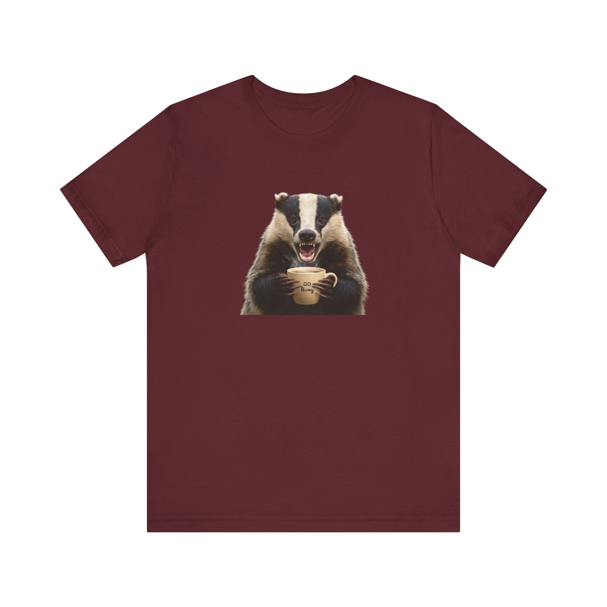 Angry Badger “Go Away” T-Shirt – For When You’re Out of Coffee and Patience- Gift for coworkers and friends