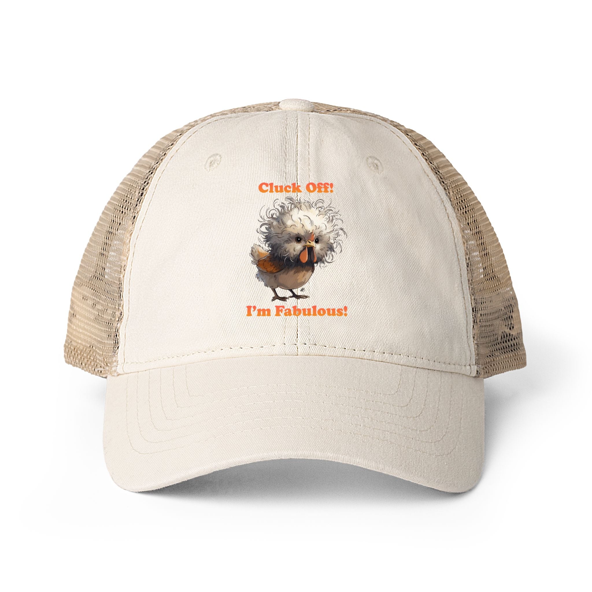 Cluck Off I'm Fabulous Washed Mesh Back Cap