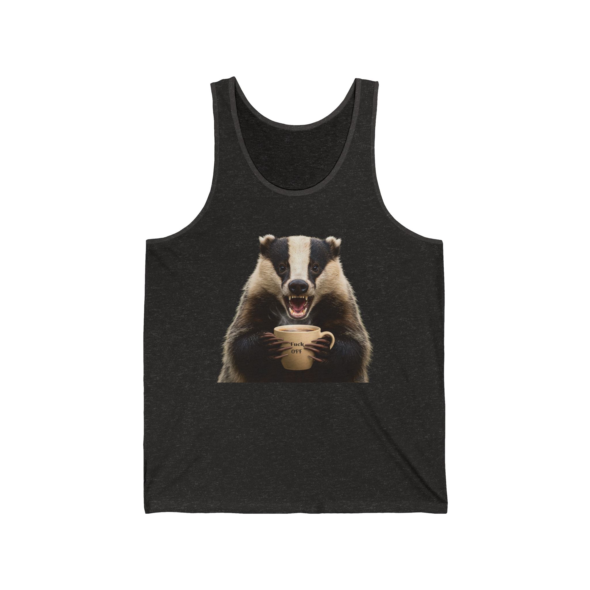 Sleep Tank Top - 'Fuck Off' Angry Badger Tank - Funny Gift for Mornings